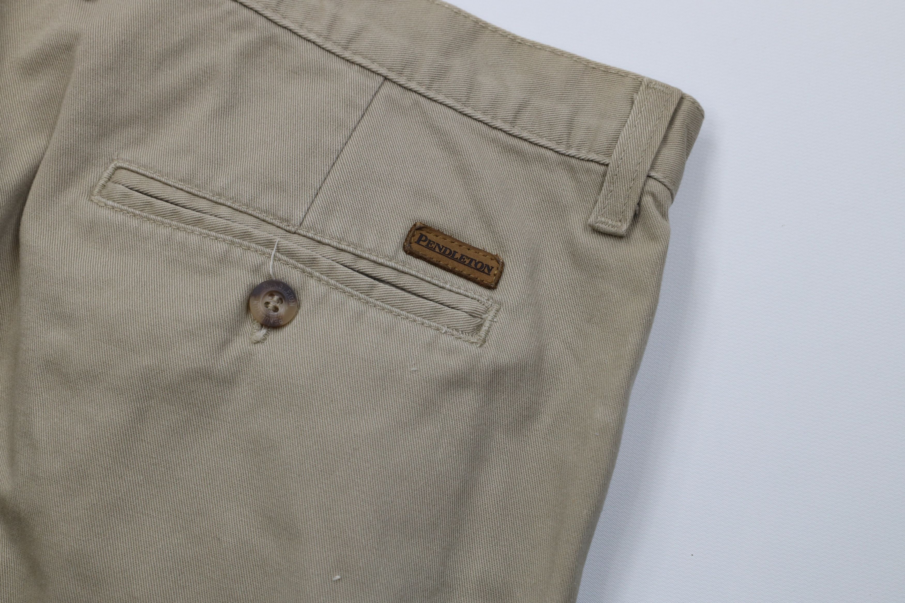 Pendleton Vintage 90s Pendleton Cuffed Wide Leg Chino Pants Beige Size US 40 / EU 56 - 16 Thumbnail