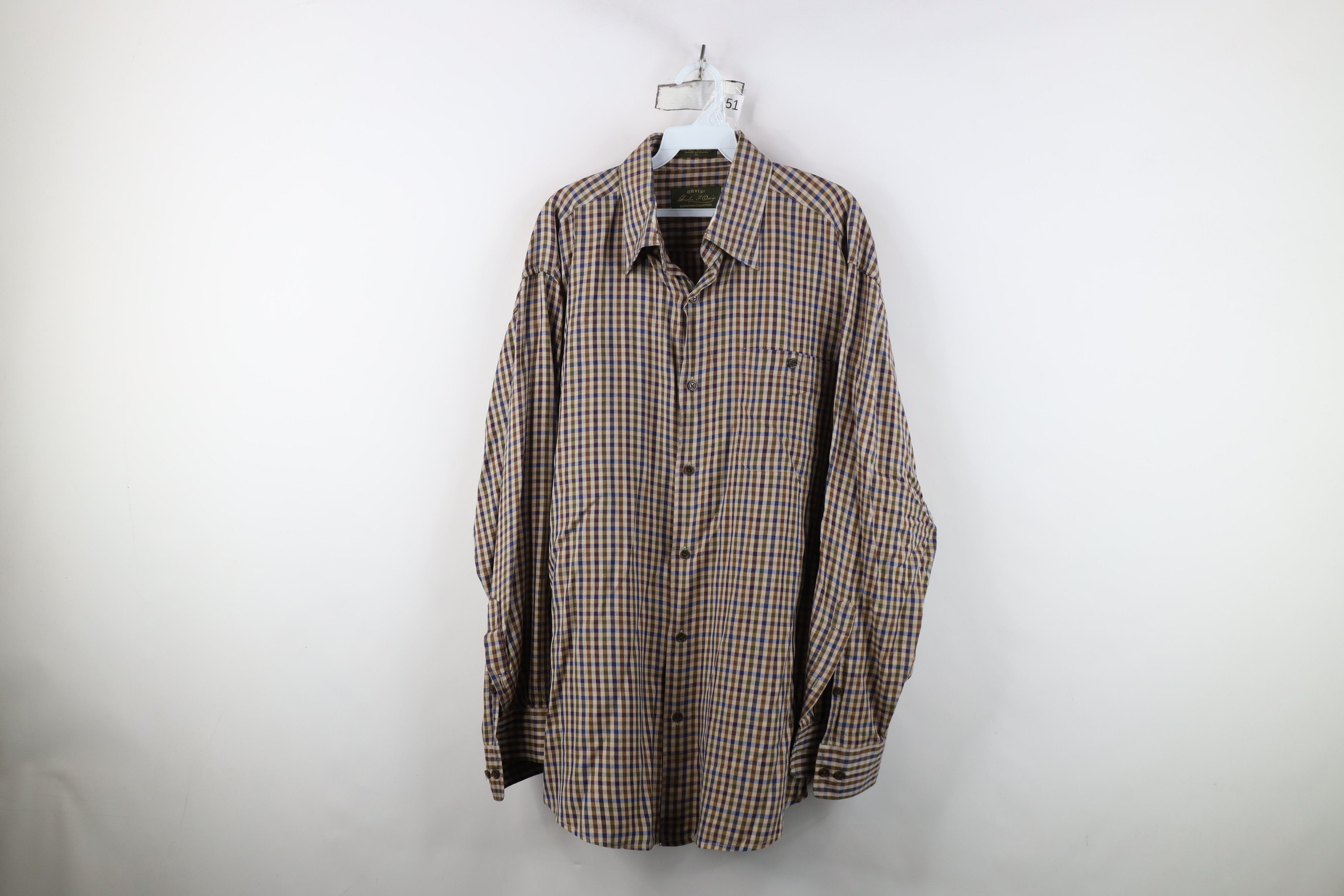 Orvis Vintage Orvis Silk Wool Blend Collared Button Shirt Plaid Size US XL / EU 56 / 4 - 1 Thumbnail