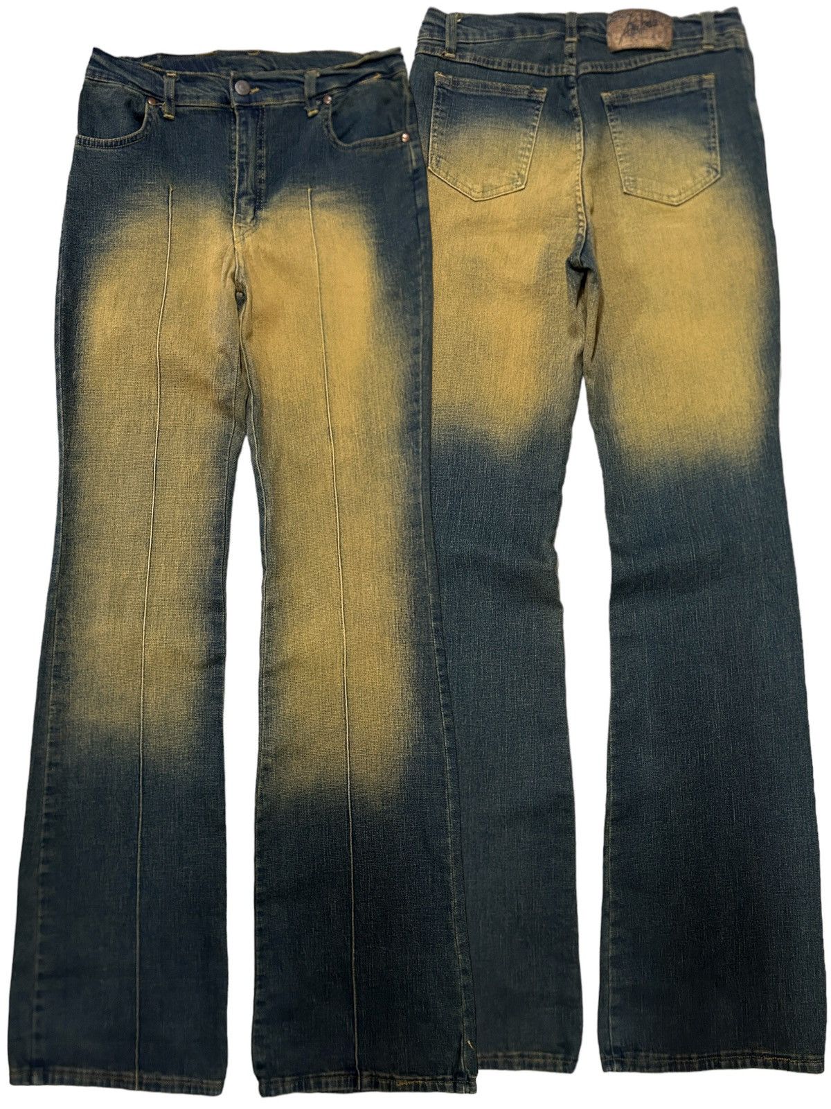 Designer Vintage Anchelli Paris Sun Faded Flared y2k Jeans Size US 27 - 16 Thumbnail