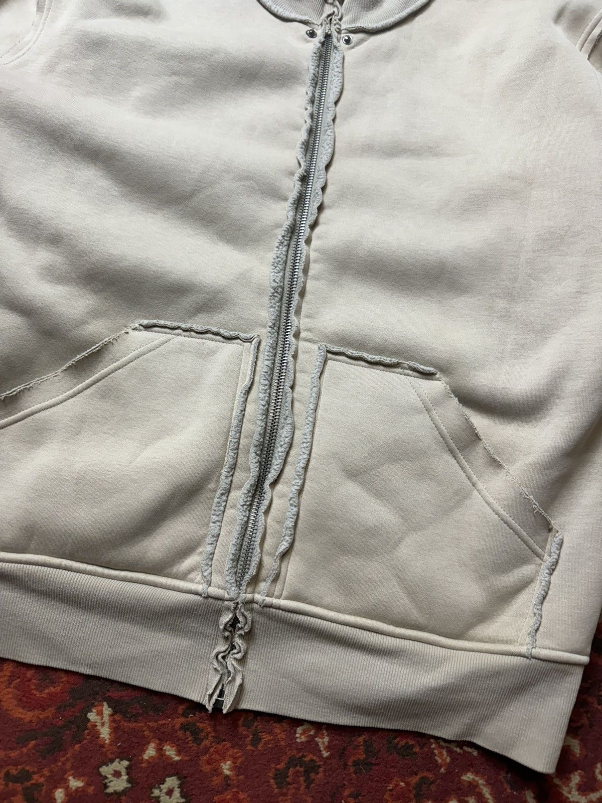 Japanese Brand × Vintage Vintage Y2K Devergo Patchwork Faded Avantgarde Zip Up Hoodie Size US XL / EU 56 / 4 - 3 Thumbnail