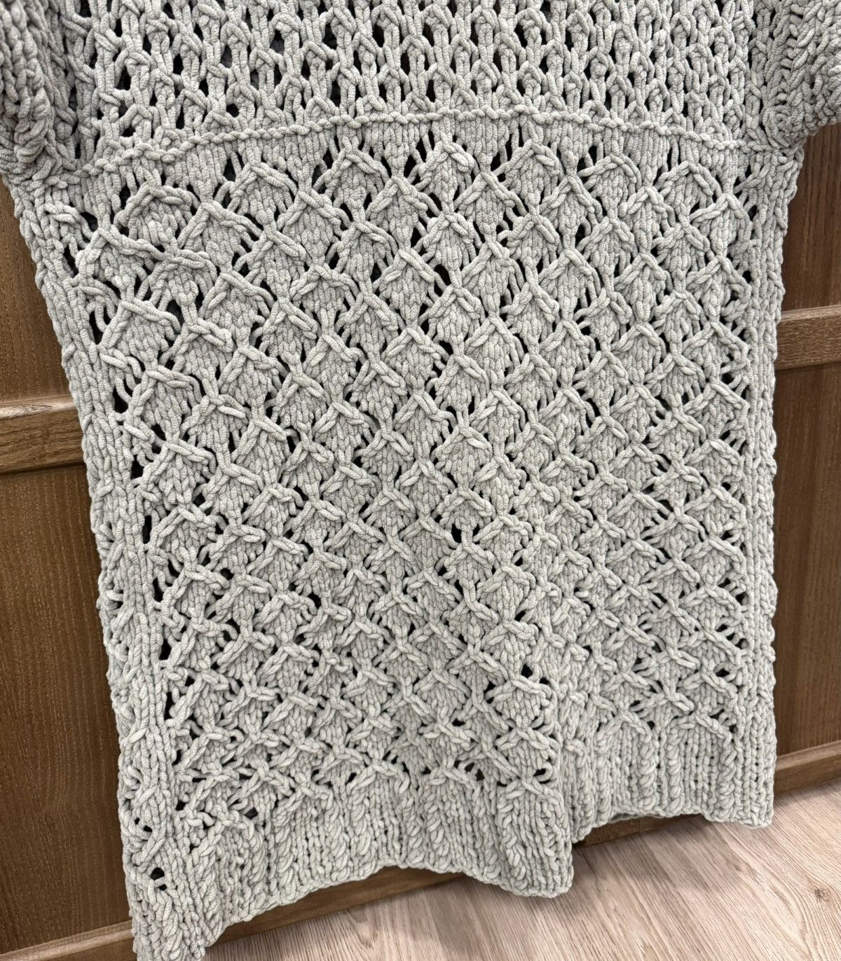 Iris von Arnim Iris Von Arnim Gray Cable Knit Cardigan Short Sleeve Sweater Size M / US 6-8 / IT 42-44 - 10 Thumbnail