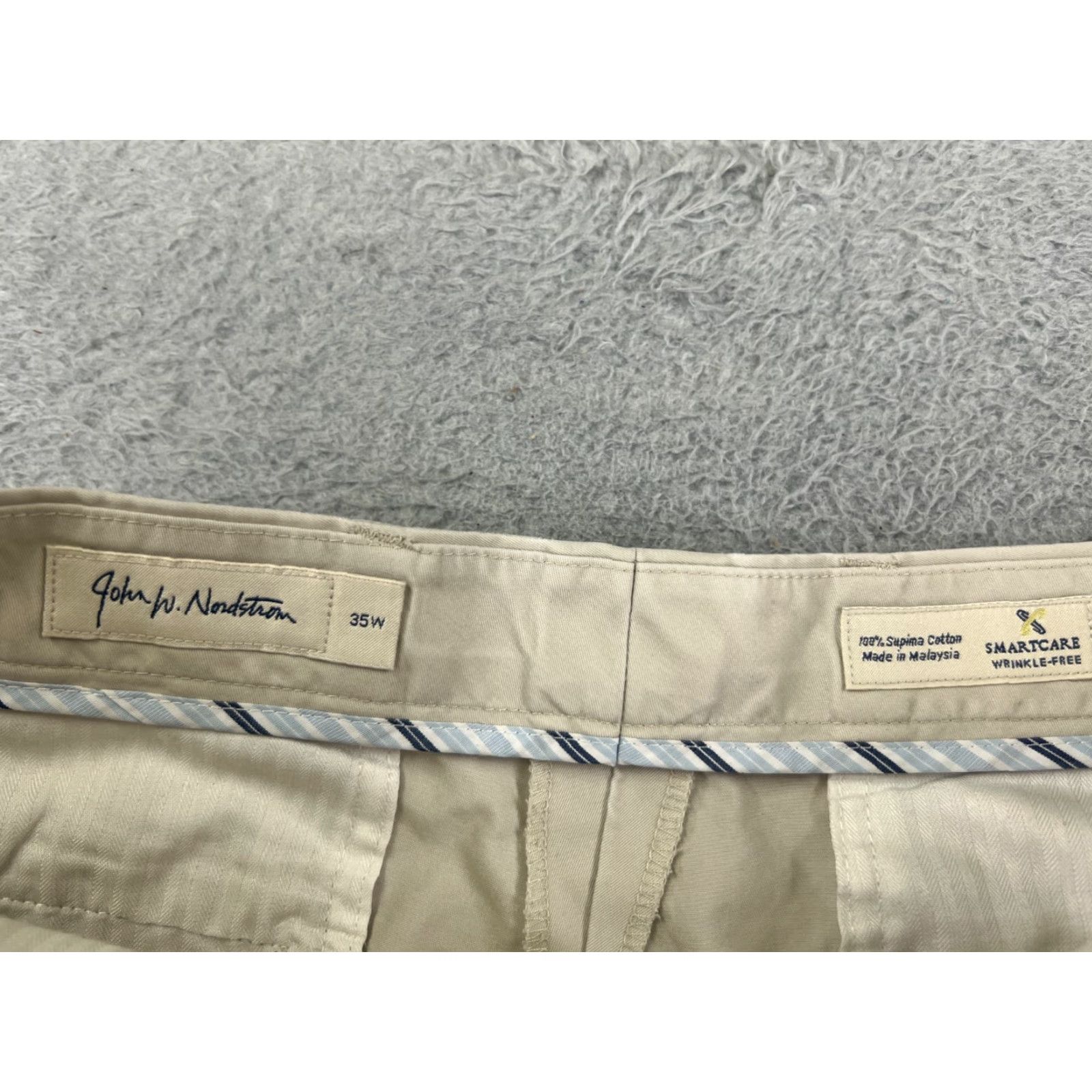 Nordstrom John W Nordstrom Shorts Mens 35 Beige Khaki Golf 100% Supima Cotton Golfer - Chino, Lightweight, Casual, Travel, Workwear - Beige Mens 35 Size US 35 - 7 Thumbnail