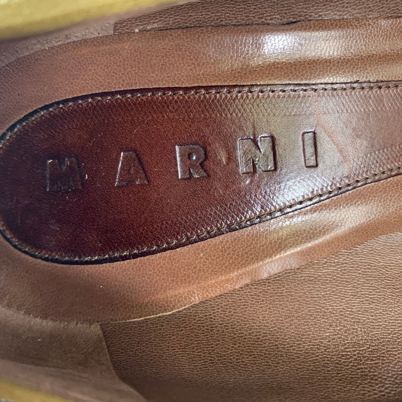 Marni MARNI Size 7.5 Bronze Purple Satin Stripe Round Toe Pumps Size US 7.5 / IT 37.5 - 8 Thumbnail
