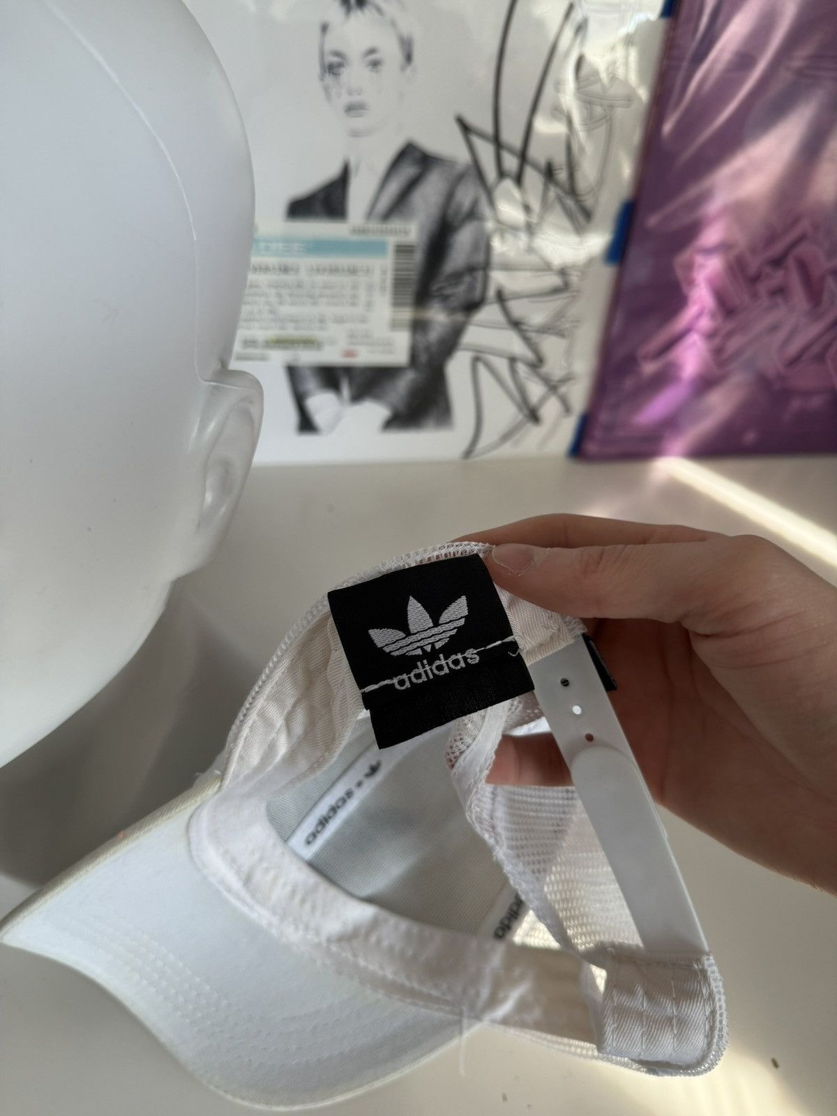 Adidas Adidas Originals White Mesh Trucker Cap Size ONE SIZE - 7 Thumbnail