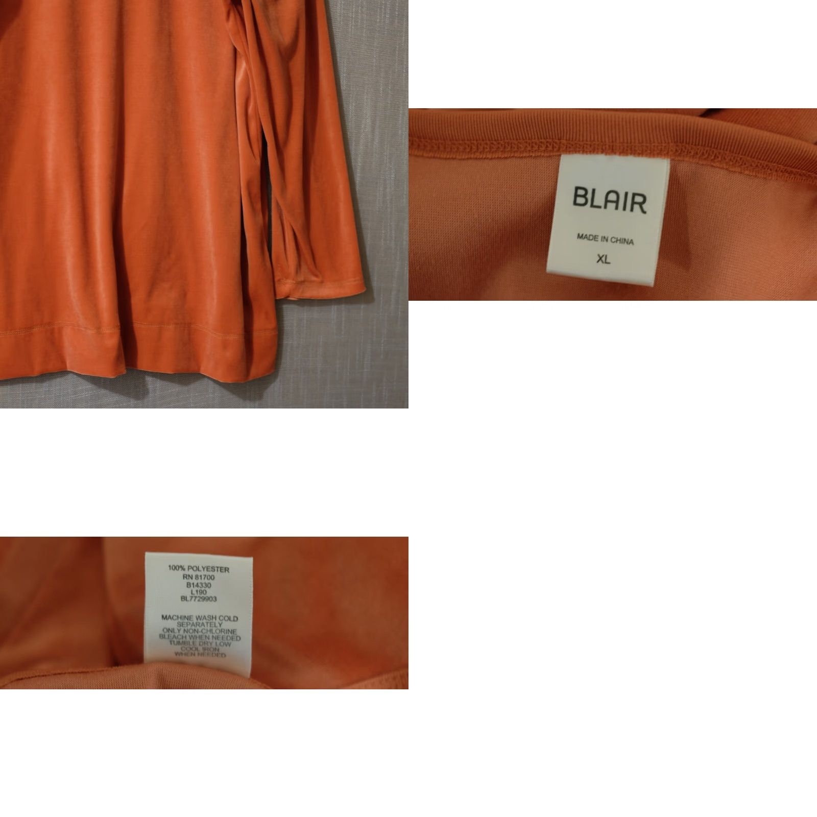 Blair VINTAGE Blair Orange Velour Sweatshirt w/Side Slits Pullover Women's XL Shirt Womens XL Orange Velour Blair Sweatshirt with Side Slits Tunic 90s/90s? Size XL / US 12-14 / IT 48-50 - 8 Thumbnail