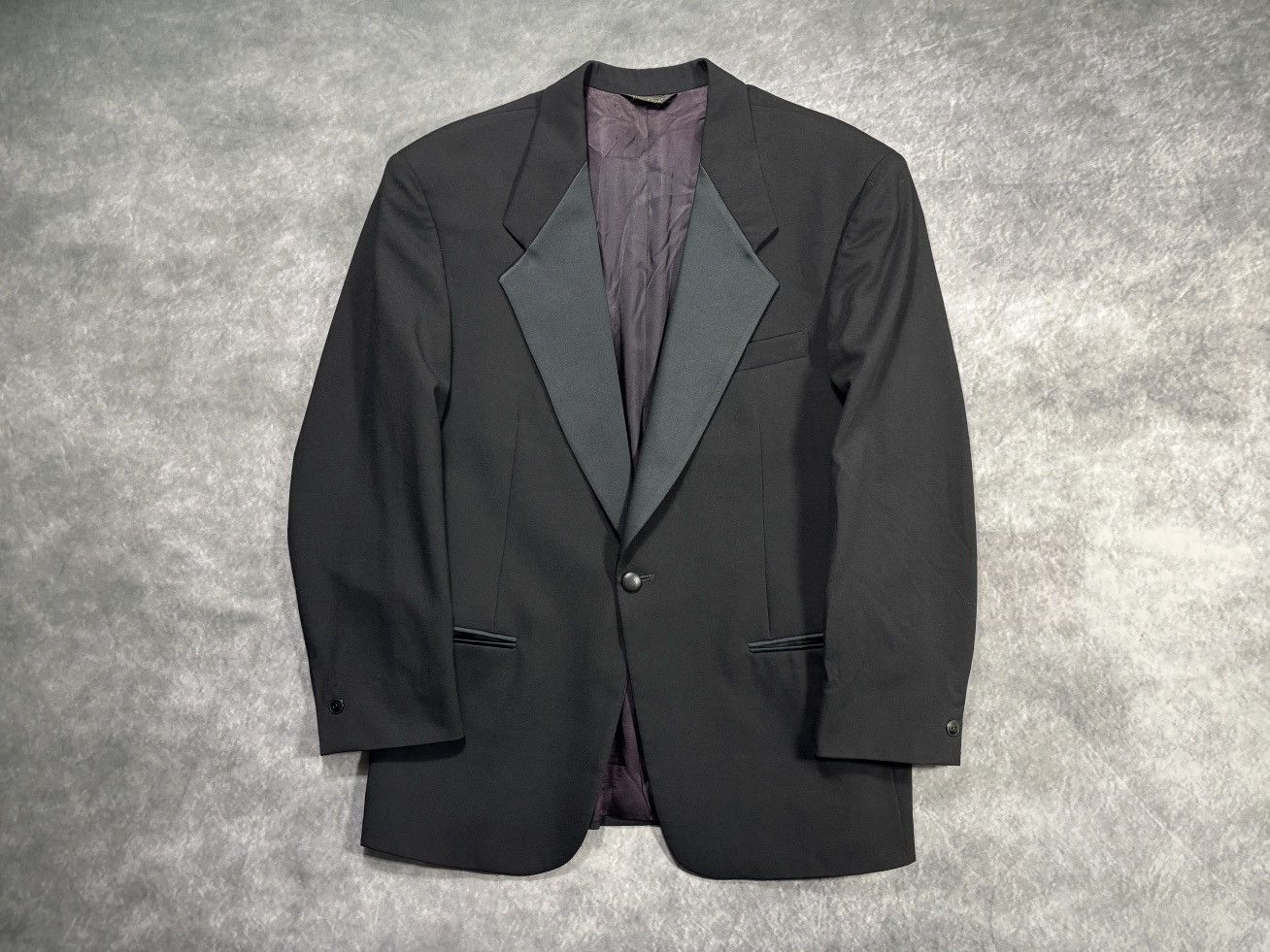 Givenchy Vintage Givenchy Monsieur Suit Jacket 80s Wool Blazer Tuxedo Size 40S - 14 Thumbnail