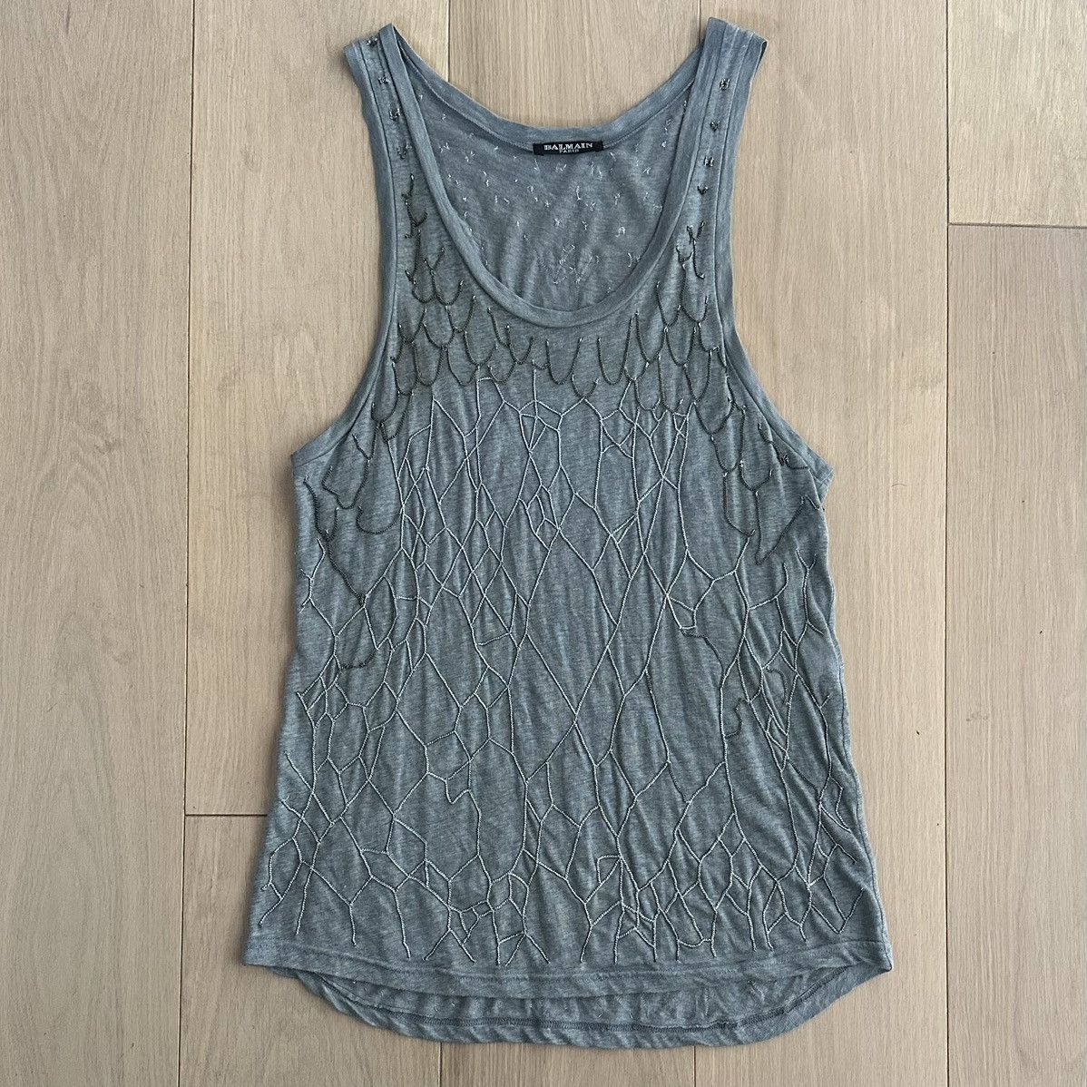 Balmain FW2009 Multi Chain Linen Tank Top Christophe Decarnin Era Size US M / EU 48-50 / 2 - 1 Thumbnail