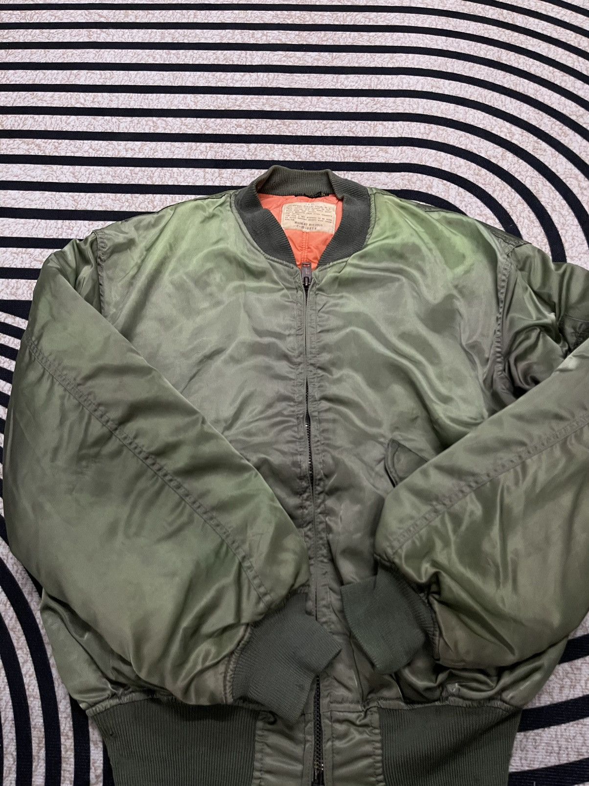 Vintage 70s HOUSTON FIELD JACKET M-1943 SUN FADED JACKET RARE Size US L / EU 52-54 / 3 - 5 Thumbnail