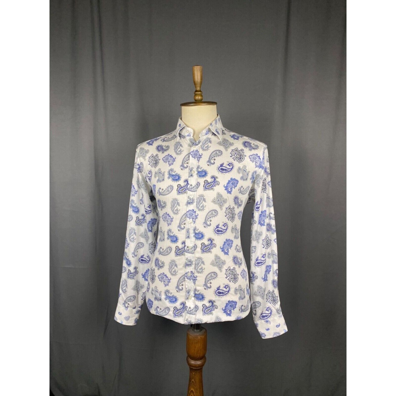 Etro Etro Paisley Men's White Blue Longsleeve Shirt Size 43 Size US L / EU 52-54 / 3 - 2 Thumbnail