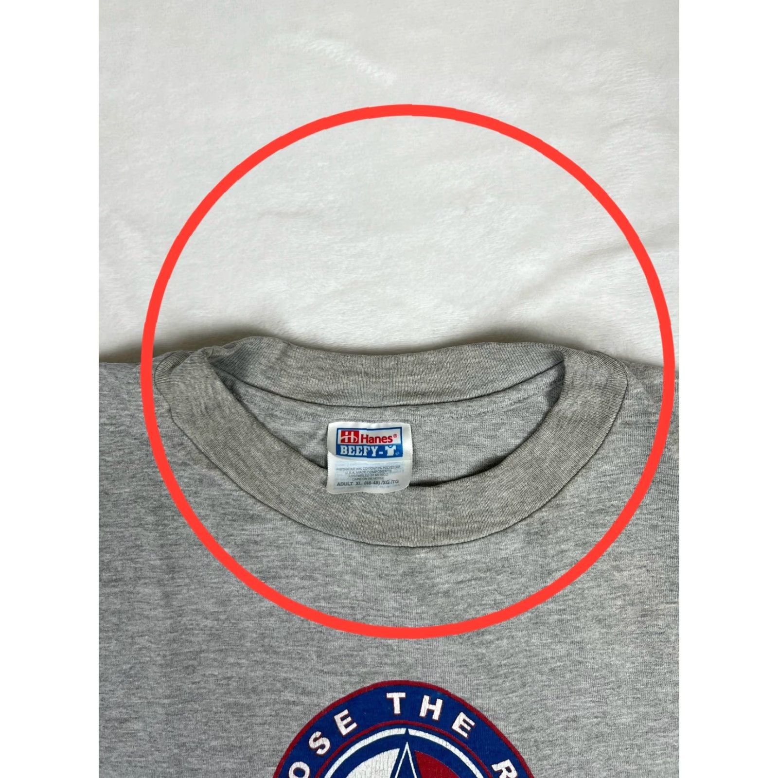 Hanes VINTAGE Hanes Beefy-T Choose The Right Faith T-Shirt Mens XL Gray Crew Neck Short Sleeve Graphic Print Religious 90s? Size US XL / EU 56 / 4 - 4 Thumbnail