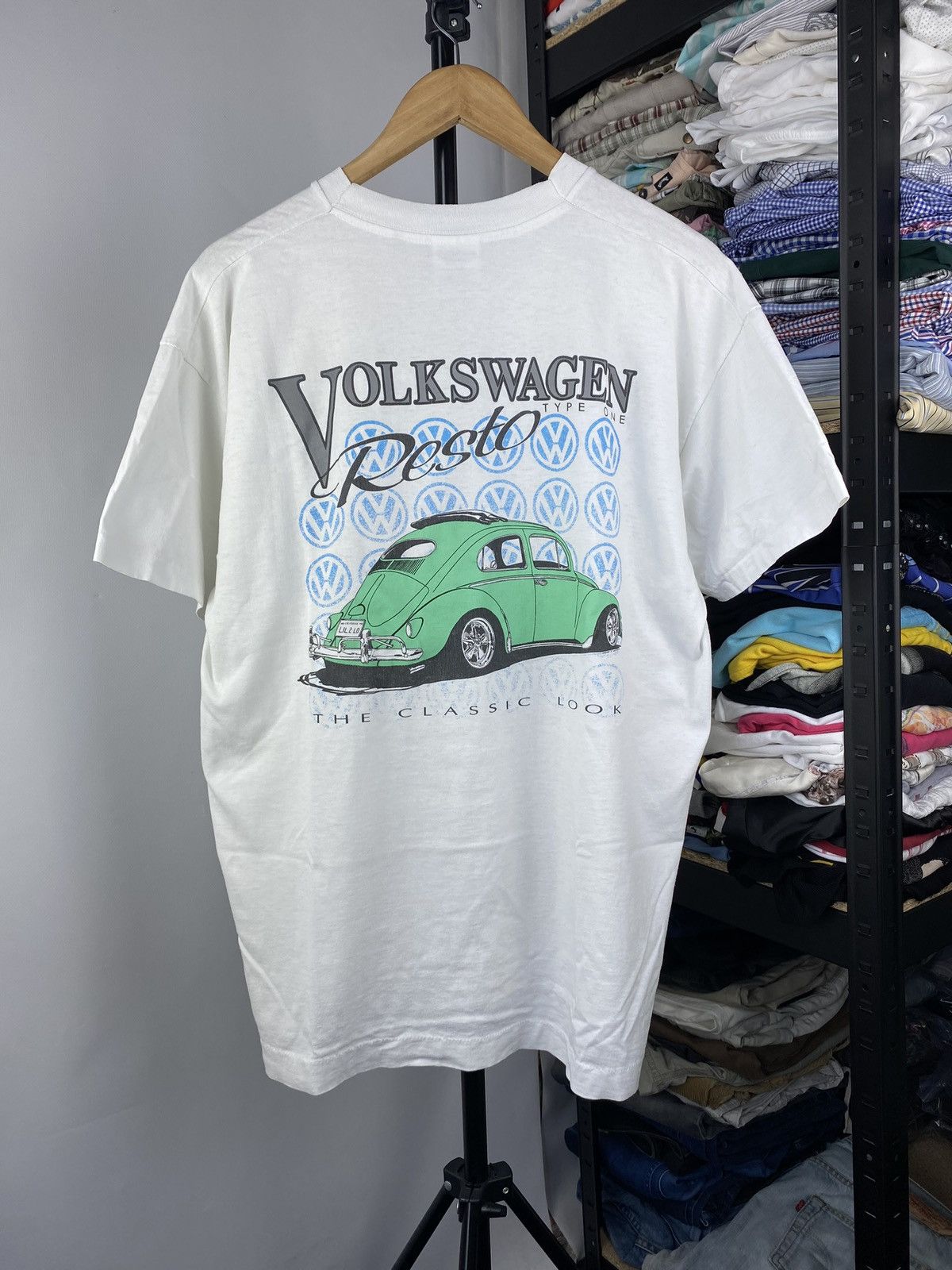 Vintage 90s🔥Volkswagen Resto The Classic Look Racing Tee men Size US XL / EU 56 / 4 - 1 Thumbnail