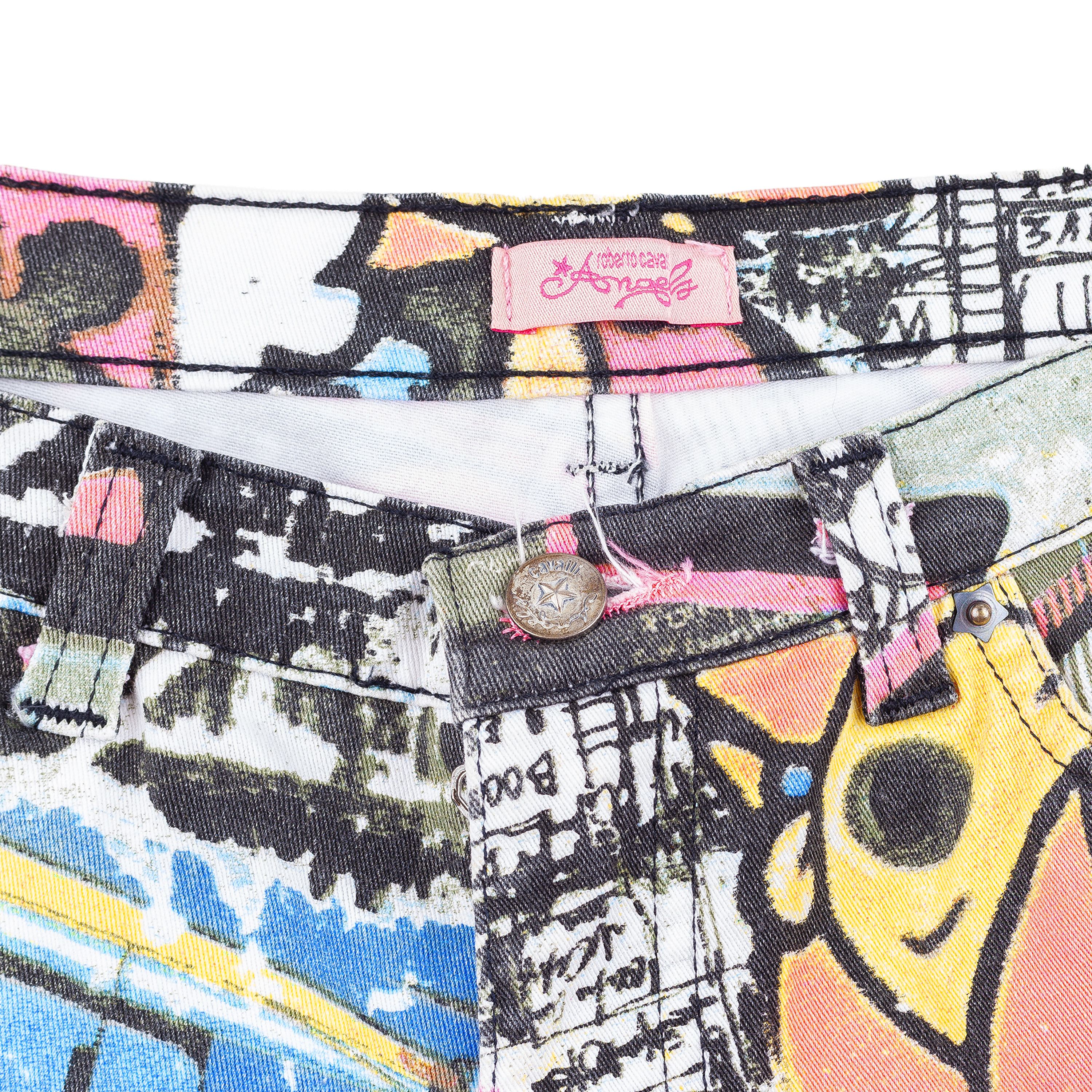 Roberto Cavalli Roberto Cavalli Angels Graffiti Comic Printed Pants Size 26" / US 2 / IT 38 - 4 Thumbnail