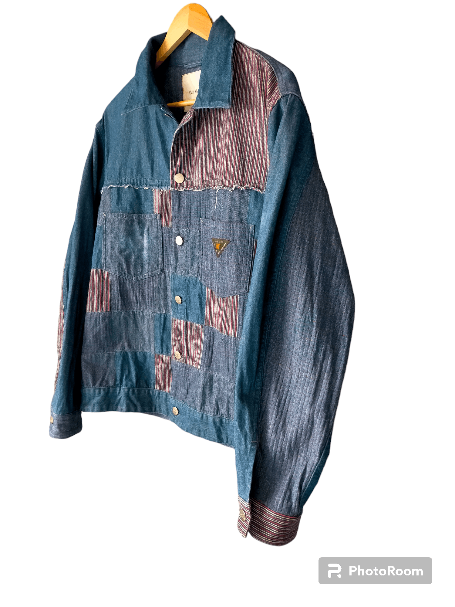 Japanese Brand Karl Helmut Patchwork Trucker Jacket Jeans Size US L / EU 52-54 / 3 - 3 Thumbnail