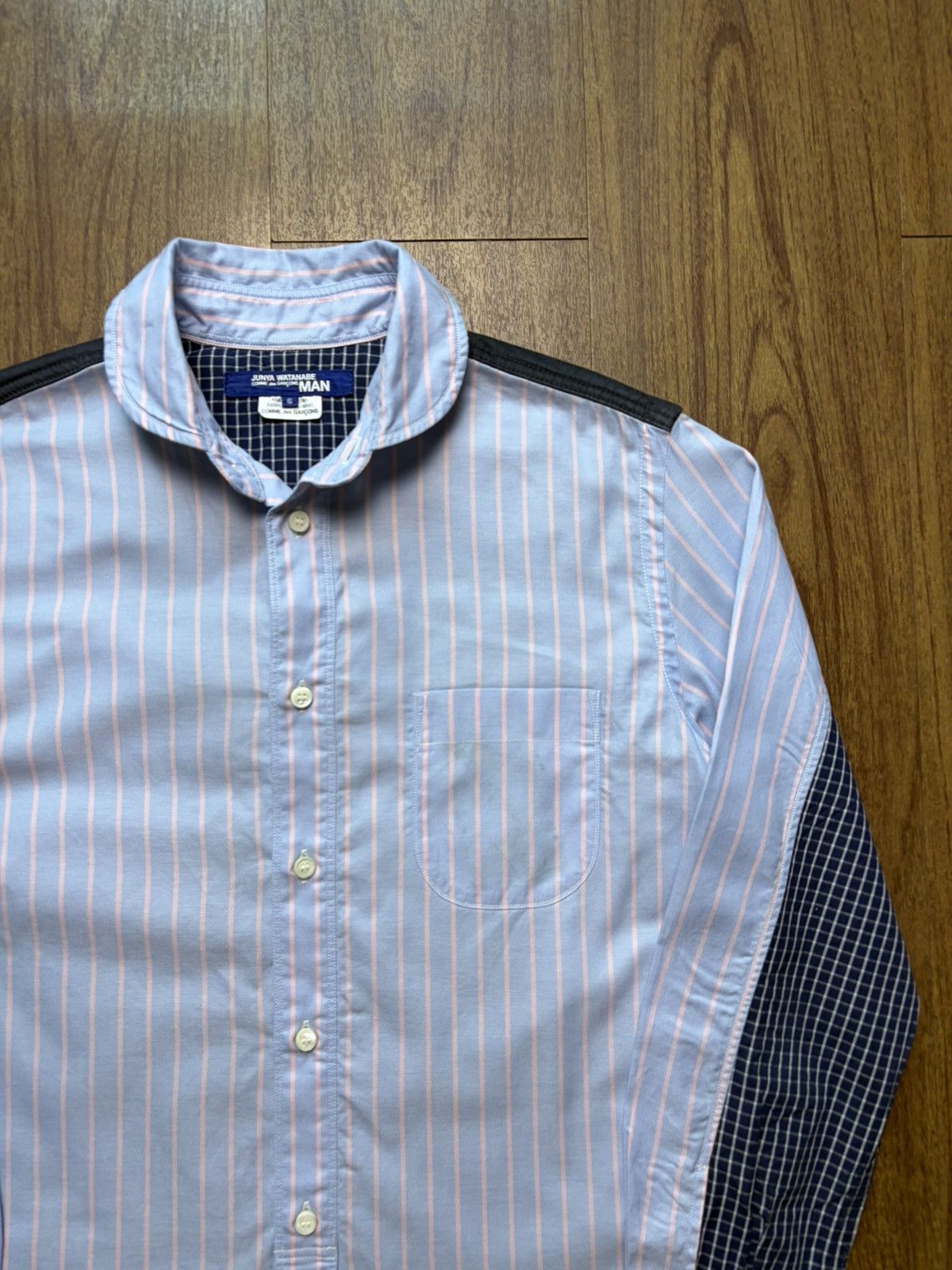 Junya Watanabe FREE TAX! Junya Watanabe Striped Hybrid Camo Nylon Shirt Size US S / EU 44-46 / 1 - 2 Thumbnail