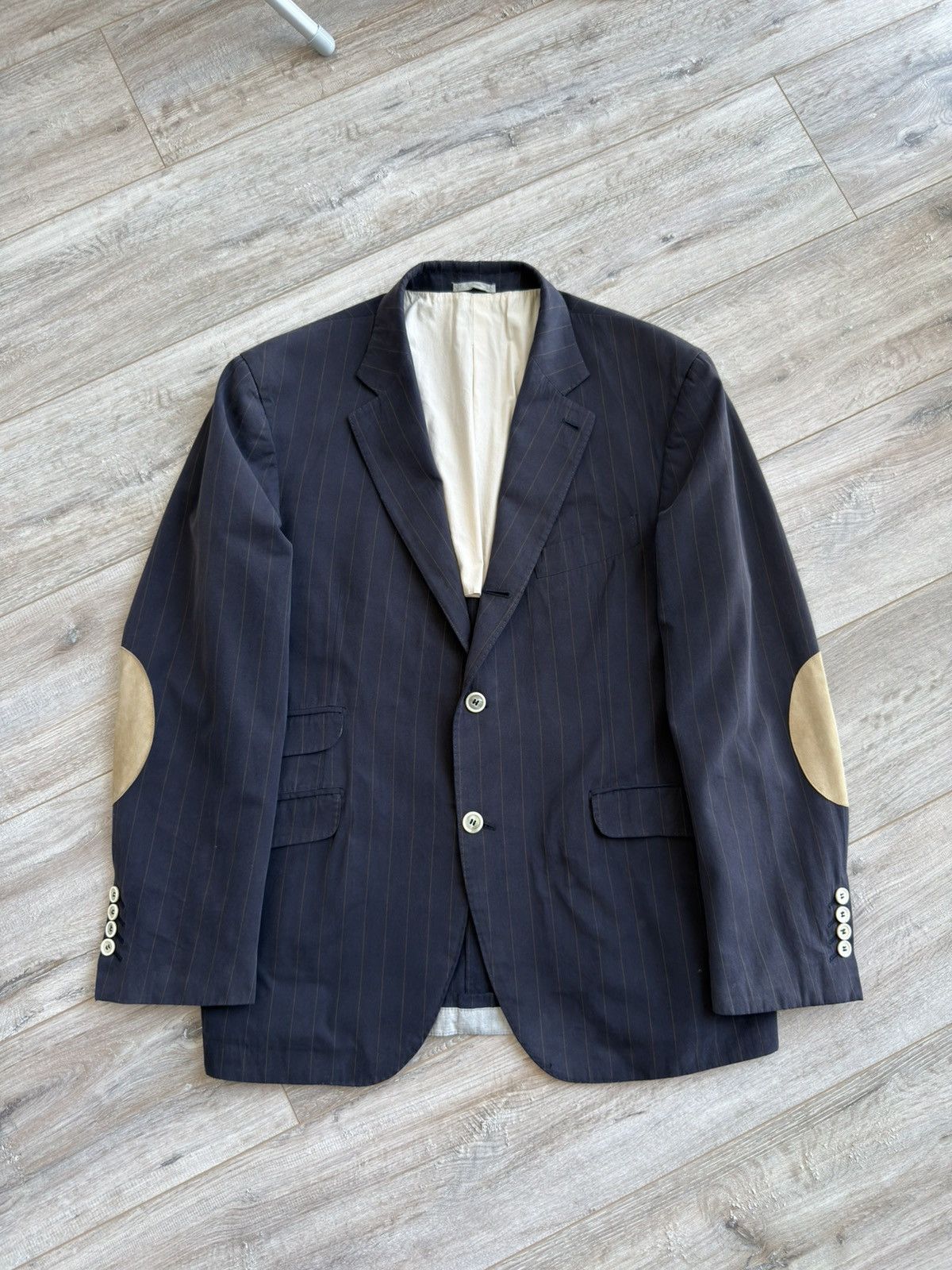Brunello Cucinelli Brunello Cucinelli Pinstripe Cotton Cashmere Blazer Size 44R - 2 Thumbnail