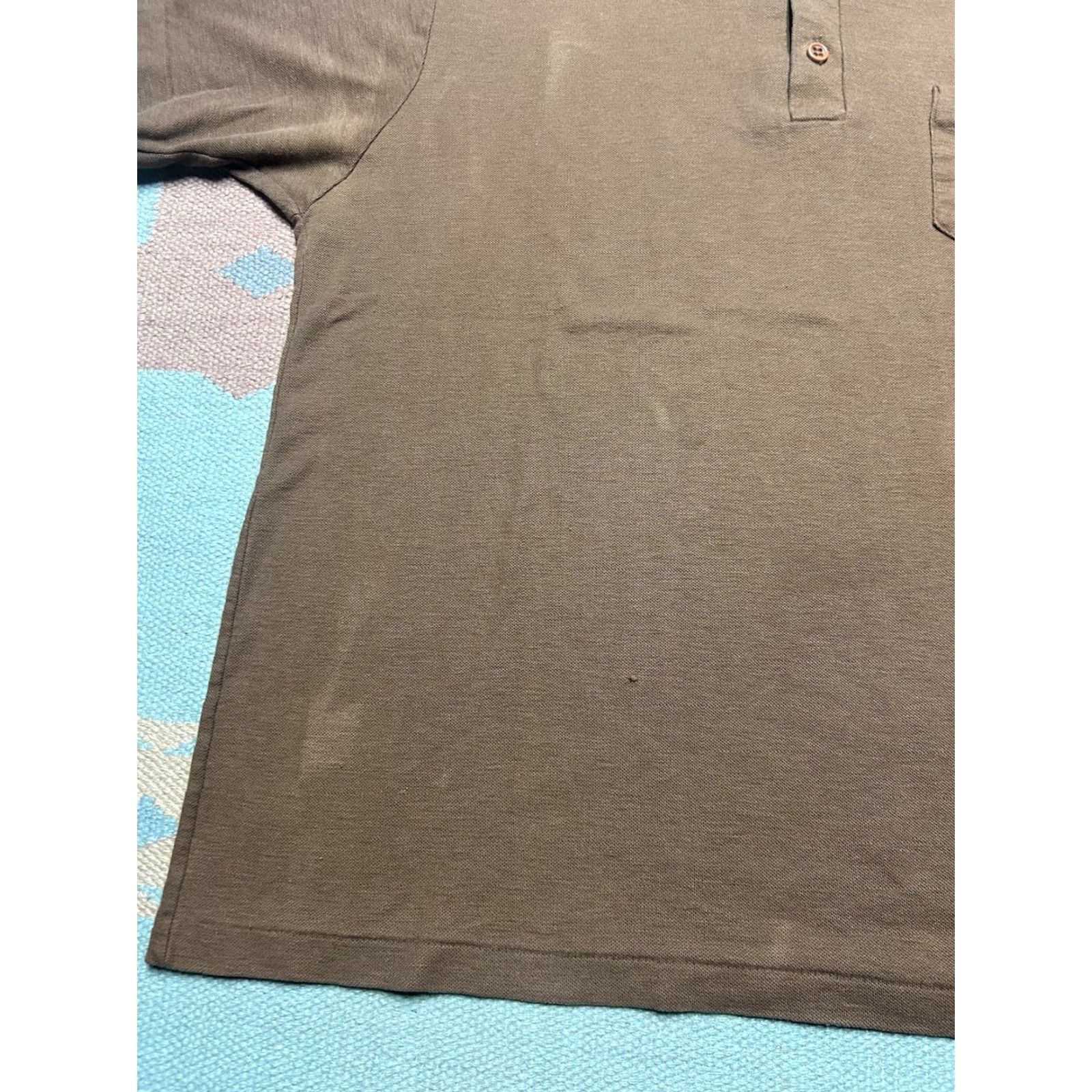 Vintage VINTAGE 70s Polo Shirt Short Sleeve Donegal brown Blank L/XL Men Polo Shirt Vintage 70s Brown Polyester Blank Mens Size L Size US L / EU 52-54 / 3 - 2 Thumbnail