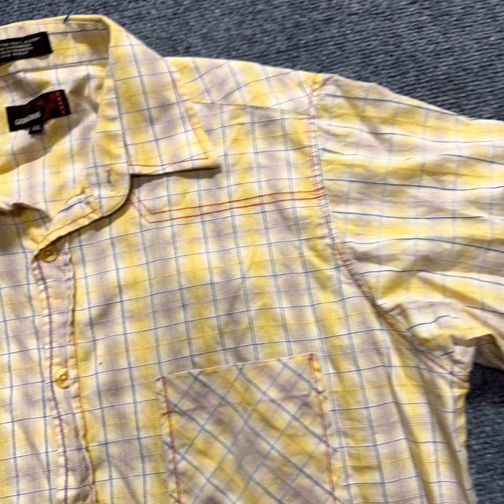 Vintage VINTAGE Giorginni Jeans Flannel Button Up Shirt XL Men's Yellow Striped Y2K Western Regular Size US XL / EU 56 / 4 - 5 Thumbnail