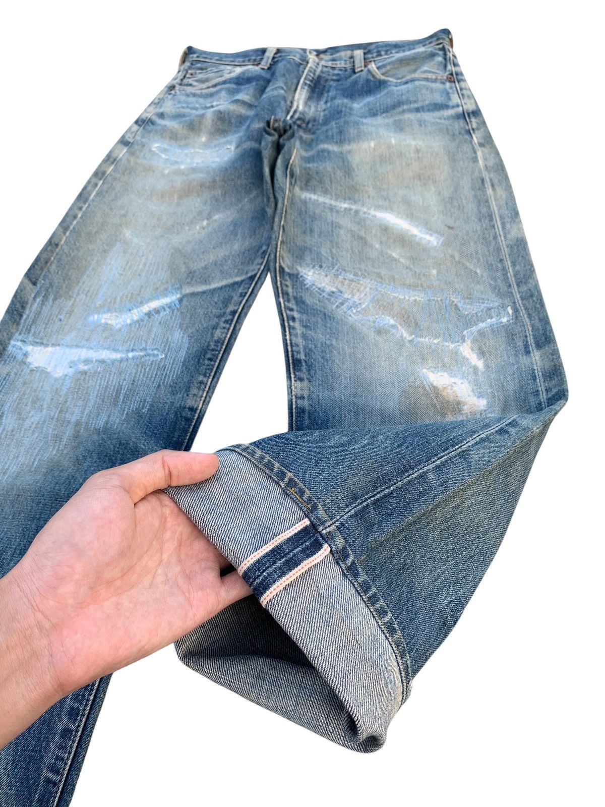 Levi's VINTAGE LEVIS 504Z BIG E TRASHER SELVEDGE DISTRESSED DENIM Size US 30 / EU 46 - 5 Thumbnail