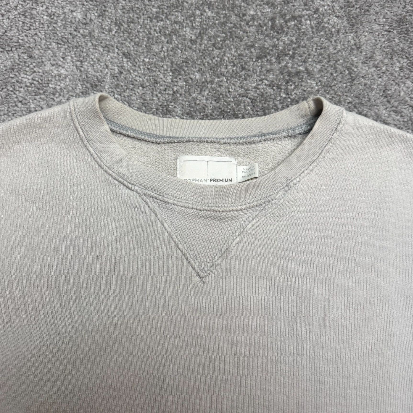 Topman Topman Premium Pullover Sweatshirt Mens Small Light Gray Crew Neck Cotton Casual Size US S / EU 44-46 / 1 - 3 Thumbnail