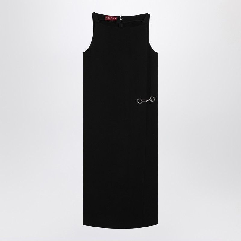 Gucci Gucci Black Viscose Sablé Dress With Horsebit Size S / US 4 / IT 40 - 1 Thumbnail