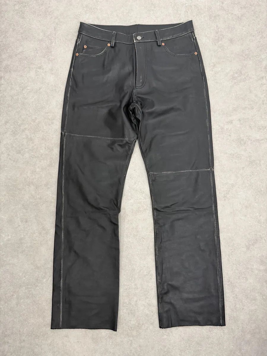 Maison Margiela AW2023 Maison Margiela Black Leather Biker Pants Size US 32 / EU 48 - 1 Thumbnail