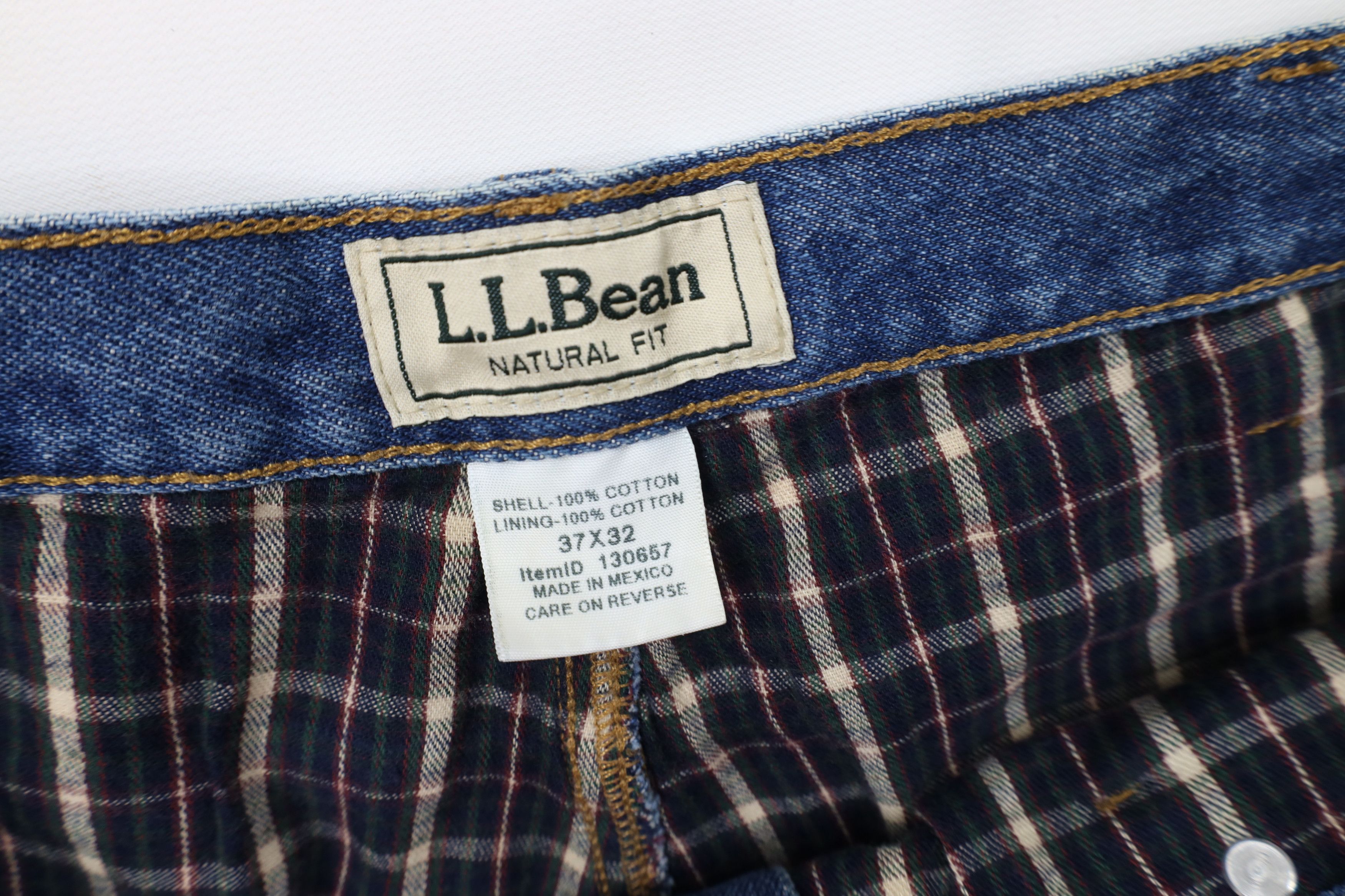 L.L. Bean Vintage LL Bean Natural Fit Flannel Lined Denim Jeans Blue Size US 37 - 10 Thumbnail