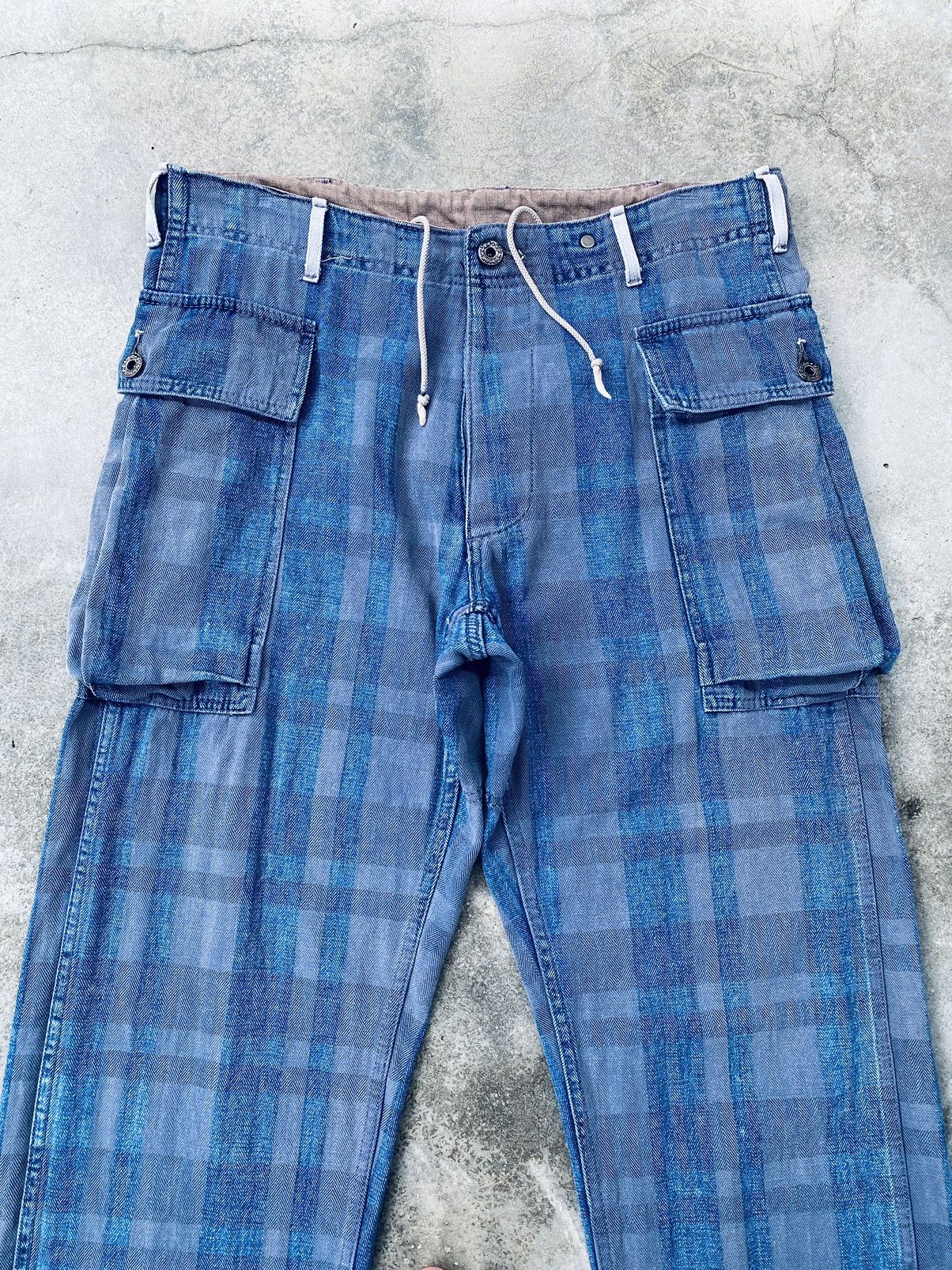 Indigo Vintage Reproduction Label Indigo Herringbone Pants Size US 33 - 9 Thumbnail