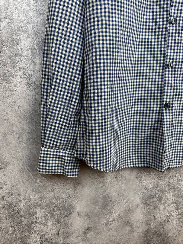 Armani Armani Jeans Micro Check Button Up Shirt Blue/White Pockets Size US M / EU 48-50 / 2 - 6 Thumbnail
