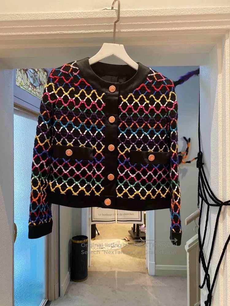 Chanel Chanel 22s colourful diamond checkered tweed jacket Size XS / US 0-2 / IT 36-38 - 1 Thumbnail