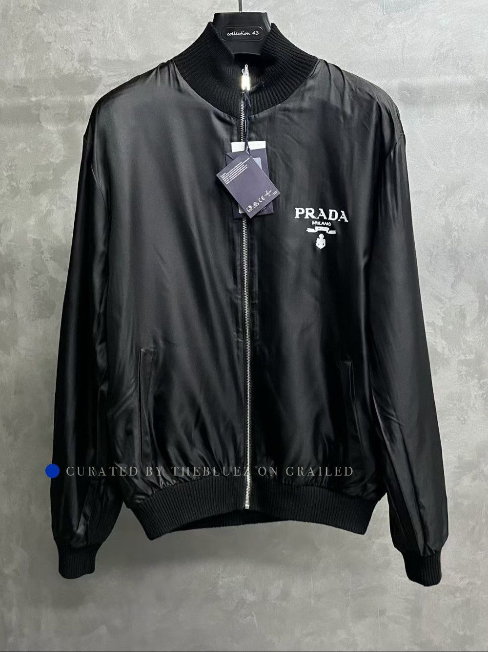 Prada Stylish Black Bomber Jacket, Size L Size US L / EU 52-54 / 3 - 1 Thumbnail