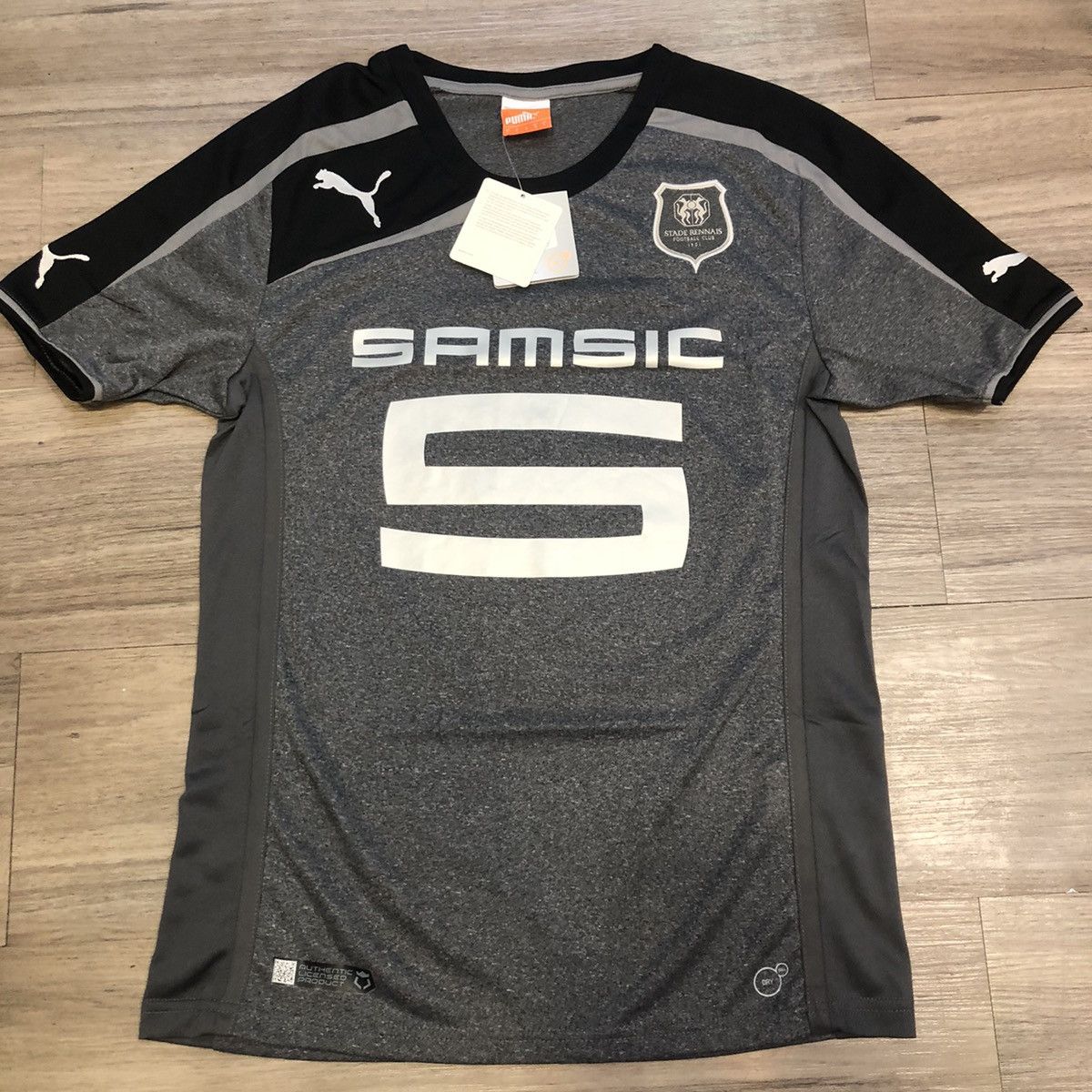 Image of Puma x Soccer Jersey Stade Rennais 13/14 Third Away Shirt in Silver Grey, Men's (Size Small)