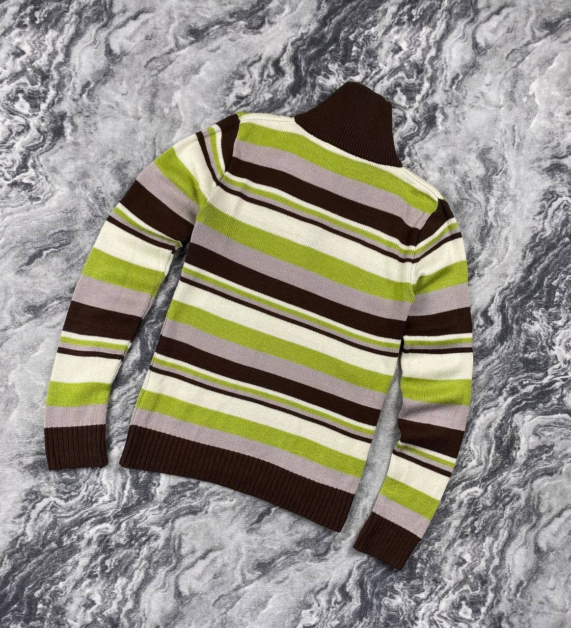 Dolce & Gabbana Vintage Dolce Gabbana Knit Striped Sweater 1/4 Zip 90s Size US M / EU 48-50 / 2 - 6 Thumbnail