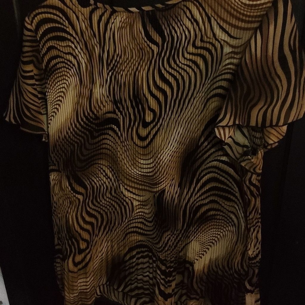 Other Dressbarn woman, NWOT, black & tan stripe blouse,14/16. Size XXL / US 16-18 / IT 52-54 - 6 Thumbnail