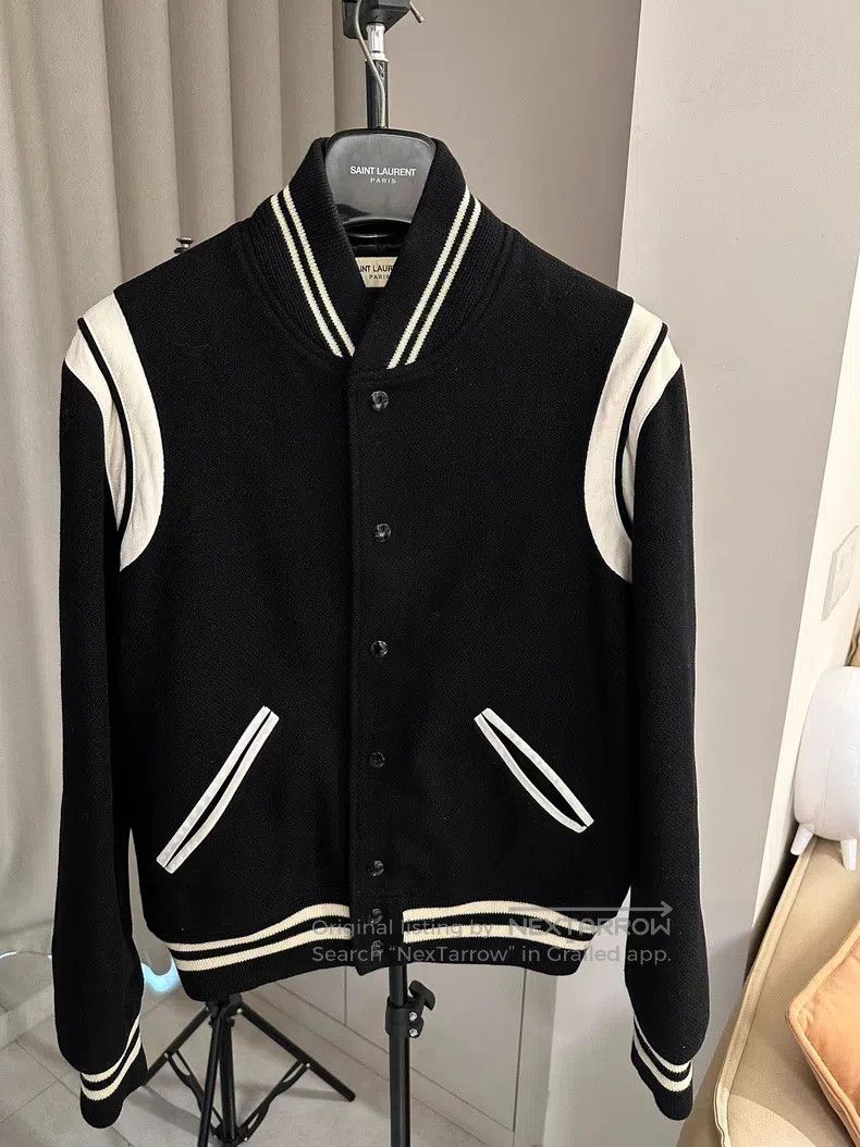 Saint Laurent Paris Saint Laurent Paris Black and white wool leather baseball Size US M / EU 48-50 / 2 - 1 Thumbnail
