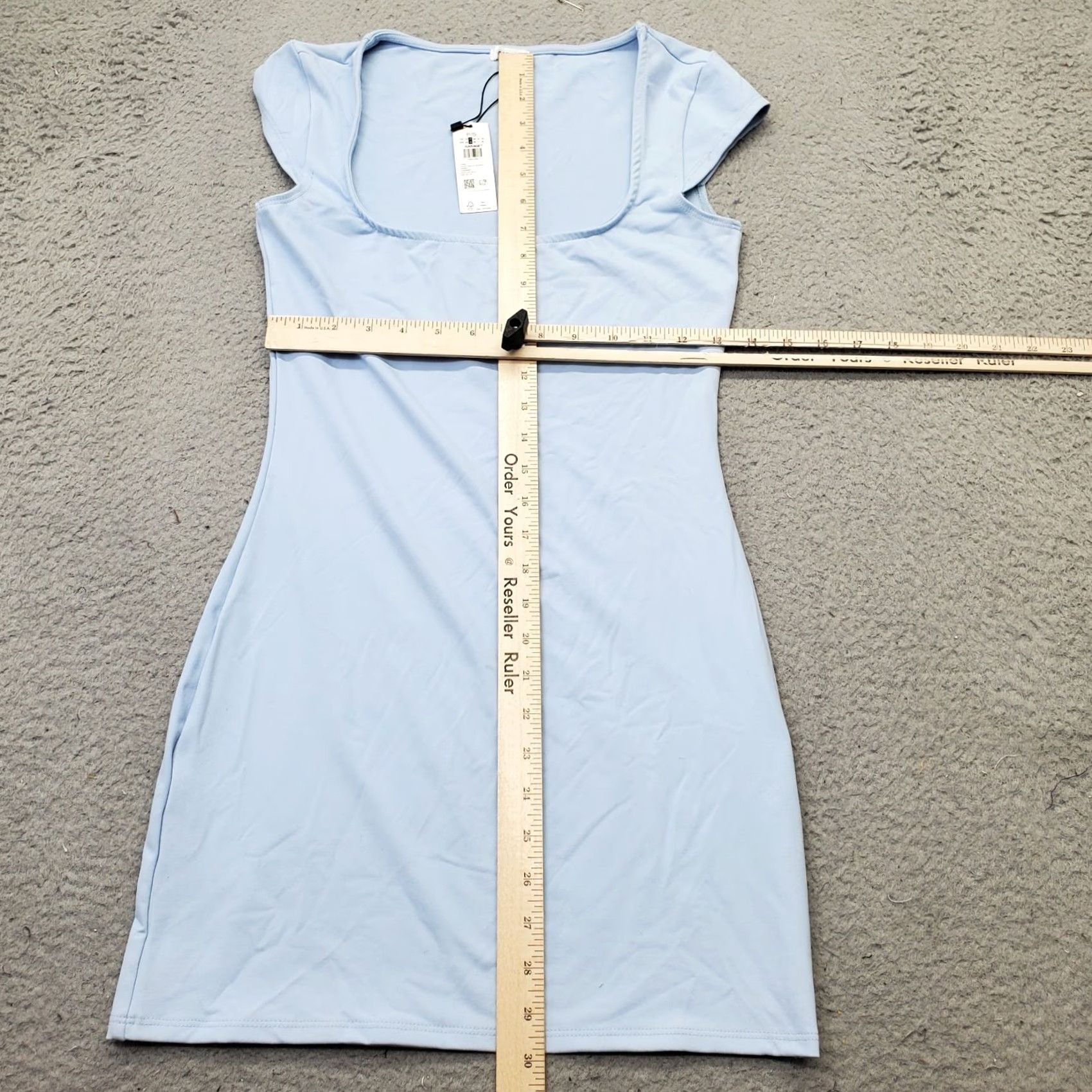 Garage Garage Mini Dress Womens PS Blue Stretch Square Neck Short Sleeve Beltless Size S / US 4 / IT 40 - 5 Thumbnail