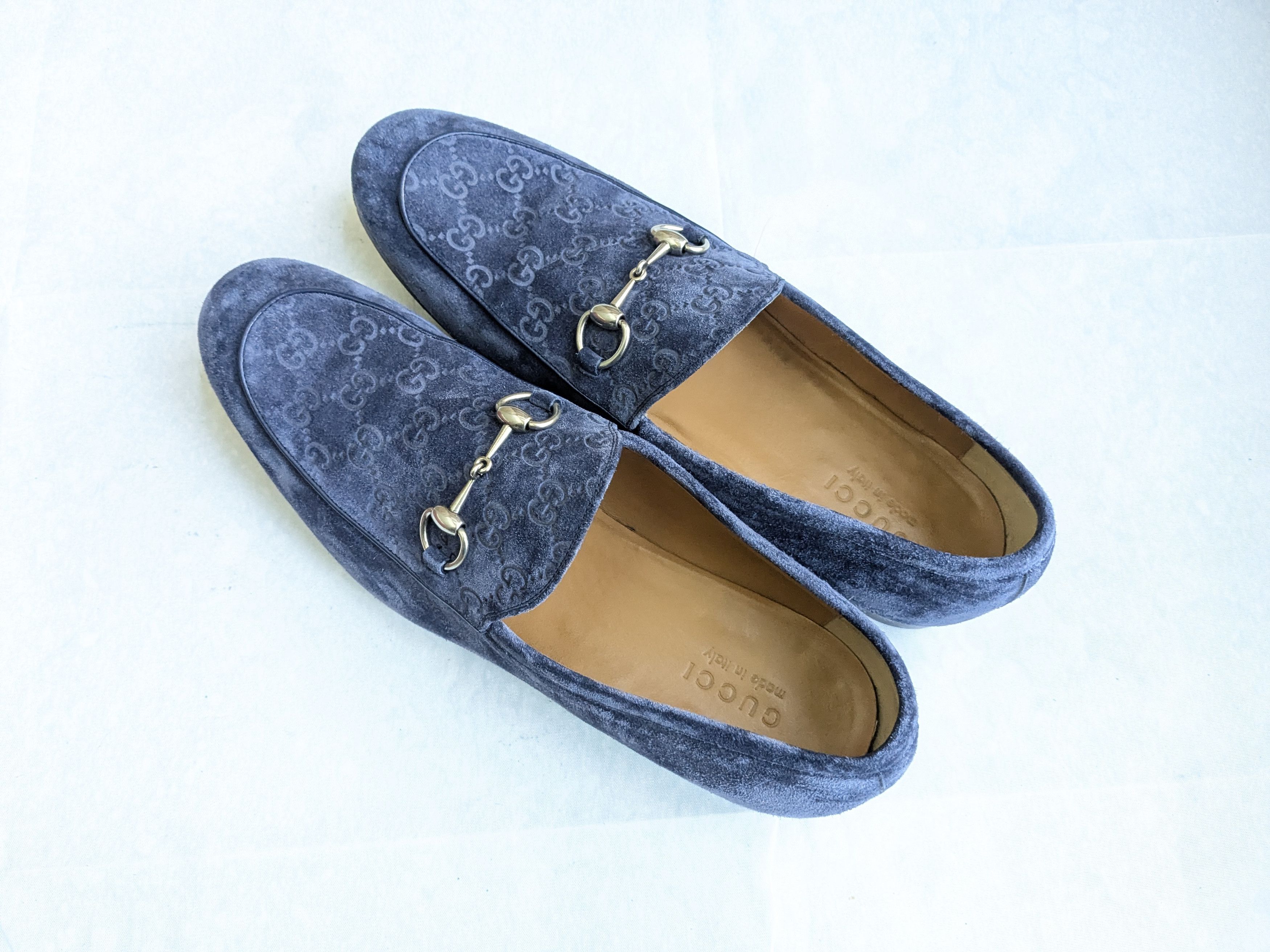 Gucci Gucci Horsebit Loafers Blue Suede 12.5 Monogram Logo GG Size US 12.5 / EU 45-46 - 14 Thumbnail
