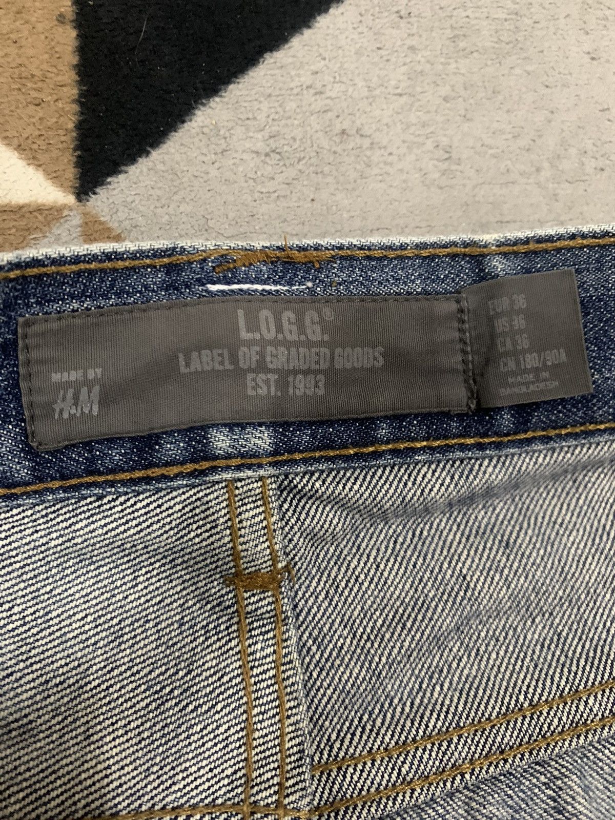 L.O.G.G. Y2K L.O.G.G. Double Knees Patches Loose Distressed Jeans Size US 35 - 16 Thumbnail