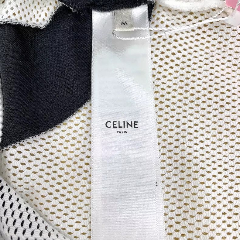 Celine Celine Black Logo Cotton Mesh Crop Tshirt Size M / US 6-8 / IT 42-44 - 7 Thumbnail