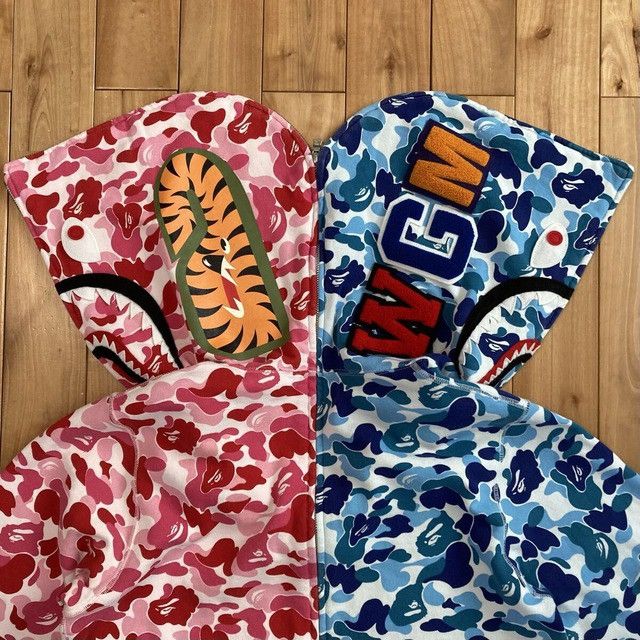Bape BAPE Separate Shark full zip hoodie ABC CAMO PINK × BLUE APE Size US M / EU 48-50 / 2 - 2 Thumbnail