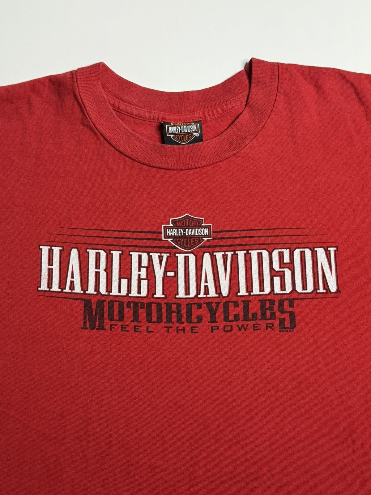 Harley Davidson VINTAGE 2009 Harley Feel The Power Tee “Red” (XL) PREOWNED Size US XL / EU 56 / 4 - 4 Thumbnail