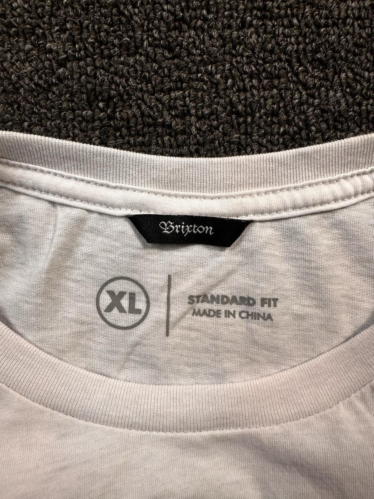 Brixton Brixton BRXTN White Cotton T-Shirt Crew Neck XL Size US XL / EU 56 / 4 - 3 Thumbnail