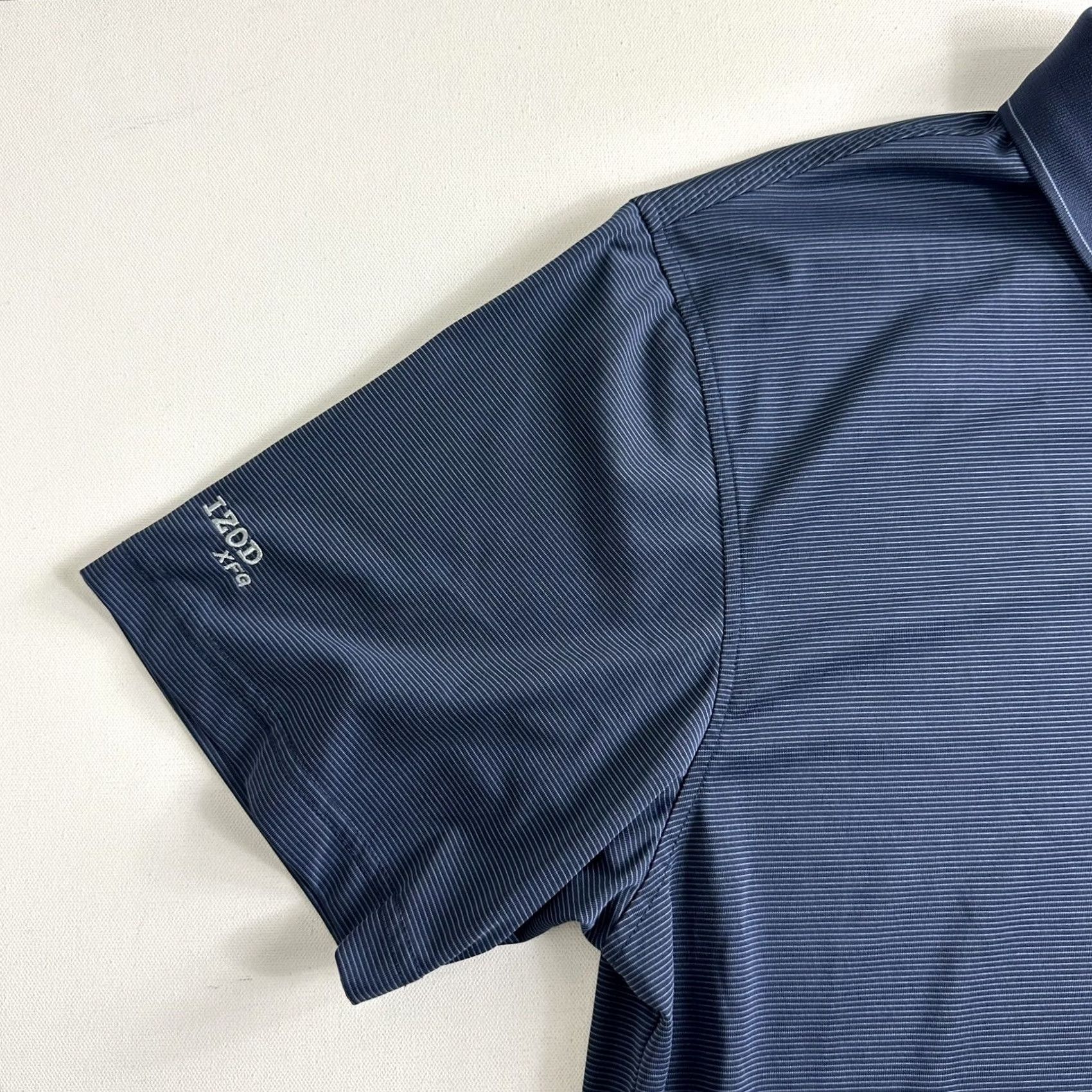 Izod IZOD XFG Golf Polo Shirt Cool FX Series Blue Stripes Mens Size XL Shirtsleeve Size US XL / EU 56 / 4 - 5 Thumbnail