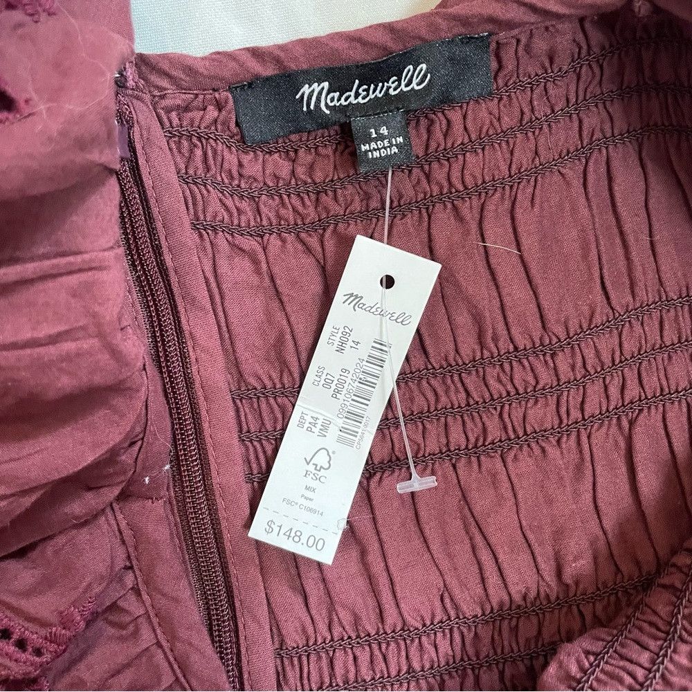 Madewell NWT New $148 Madewell Lucie Embroidered Cotton Midi Dress S Size XL / US 12-14 / IT 48-50 - 7 Thumbnail