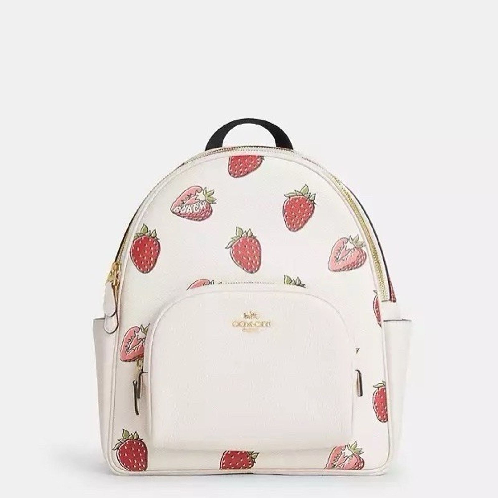Coach NWT Coach Court Backpack Strawberry CAS94 Gold/Chalk Size ONE SIZE - 6 Thumbnail