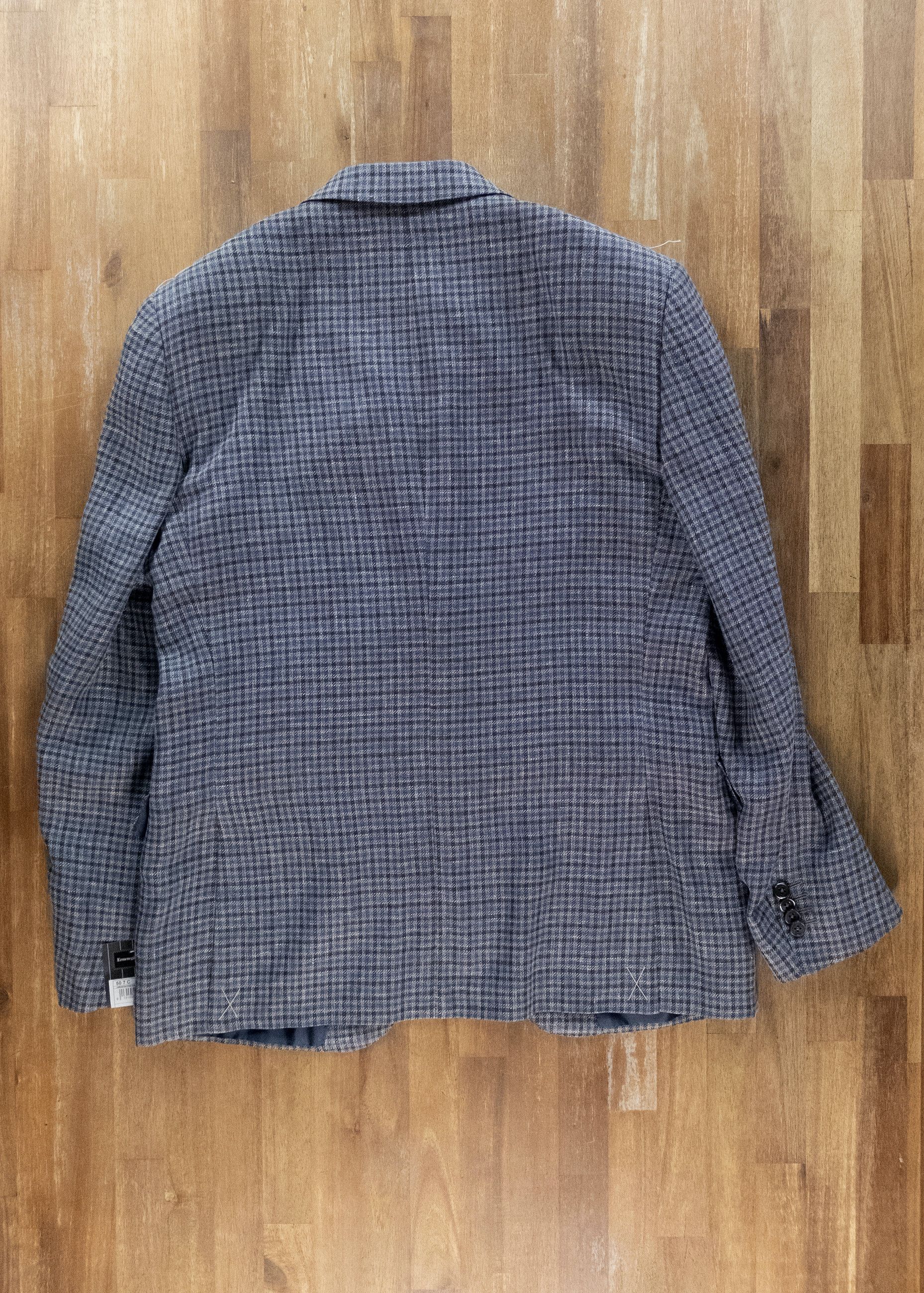 Ermenegildo Zegna ERMENEGILDO ZEGNA gray gingham linen wool silk sportcoat Size 40R - 7 Thumbnail