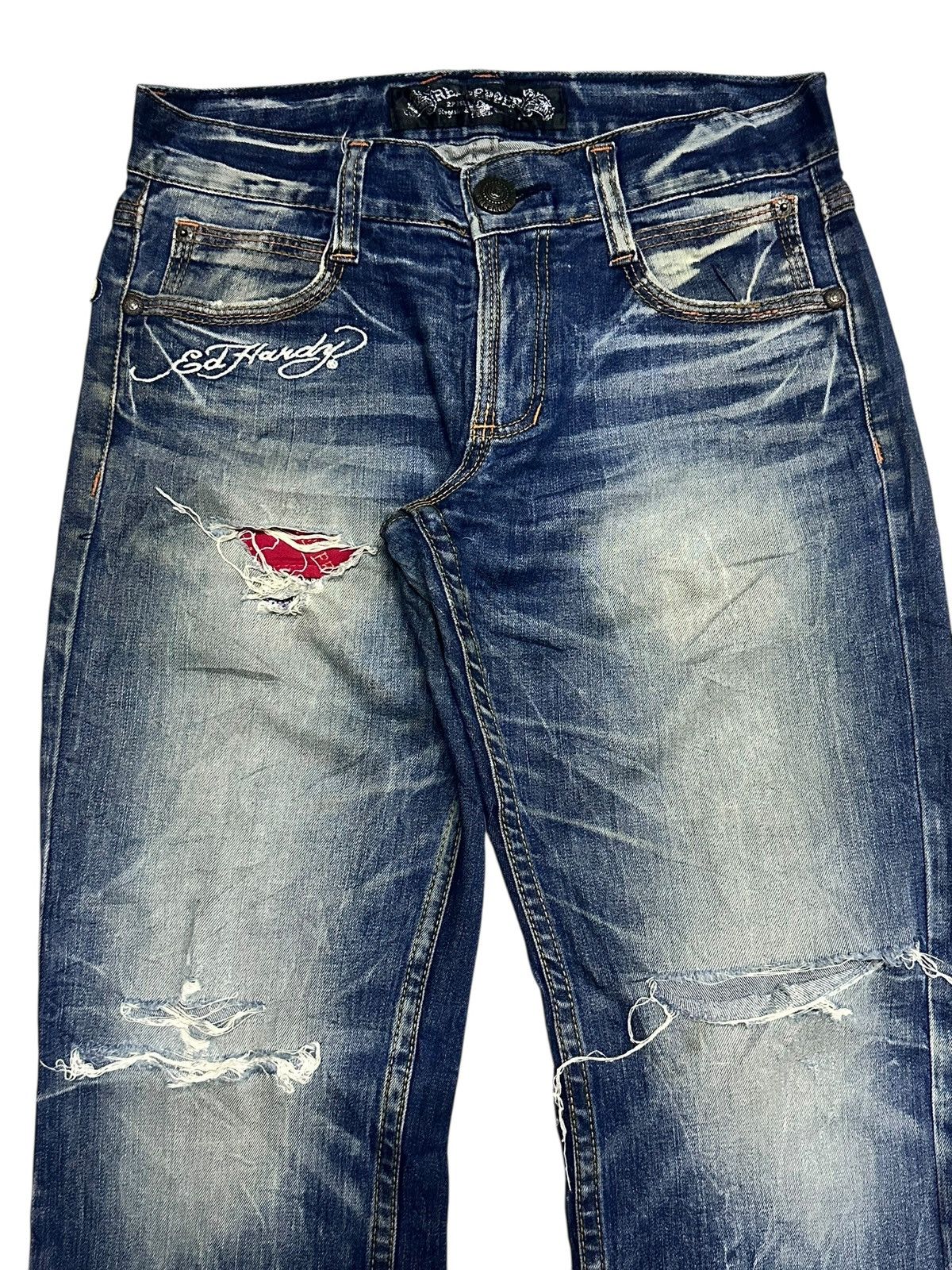 Ed Hardy Vintage Ed Hardy x Red Pepper Baggy Style With Faded Wash Size US 32 / EU 48 - 6 Thumbnail