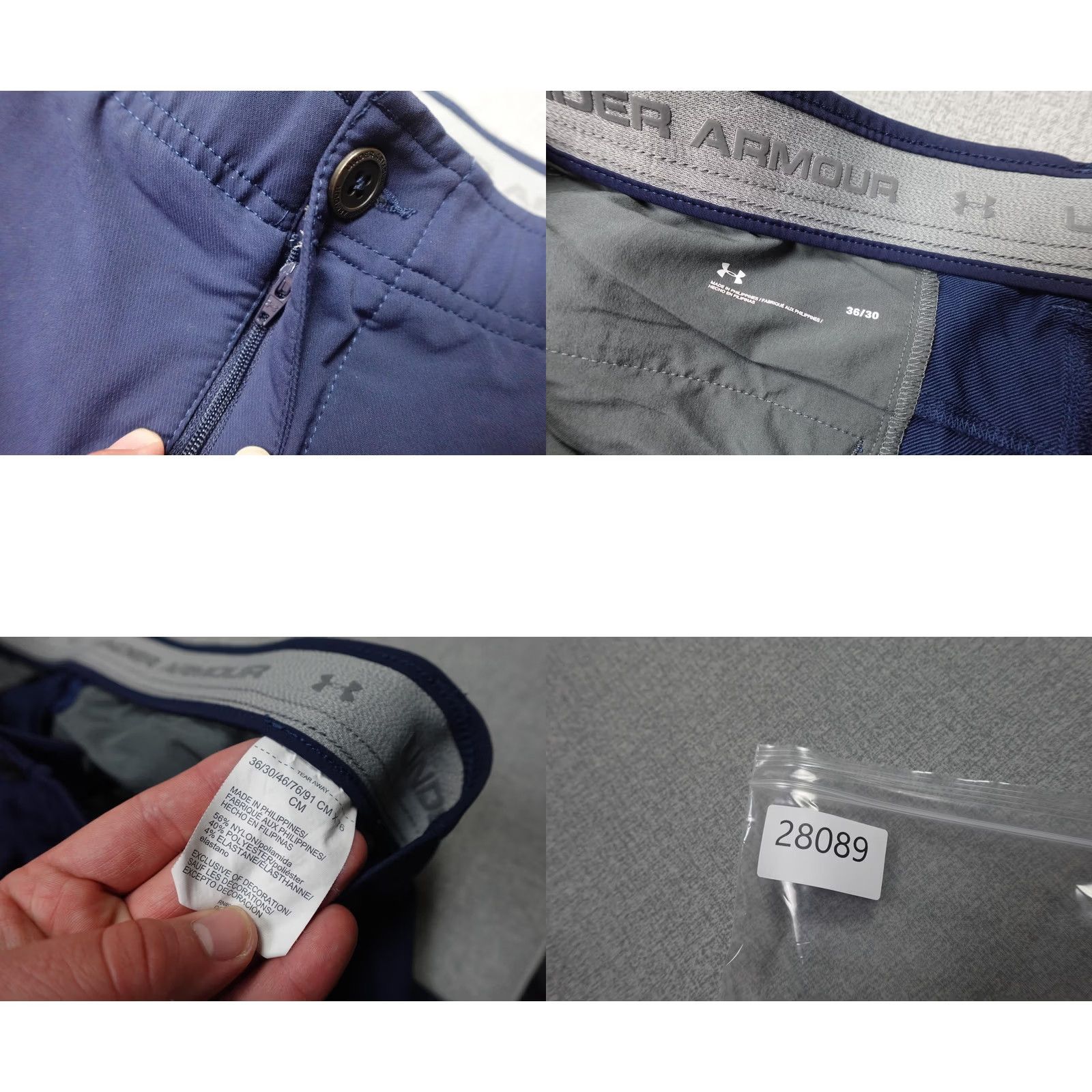 Under Armour Under Armour Golf Pants Mens 36x30 Blue Regular Fit Chino Stretch Microfiber Pants Size US 36 / EU 52 - 8 Thumbnail