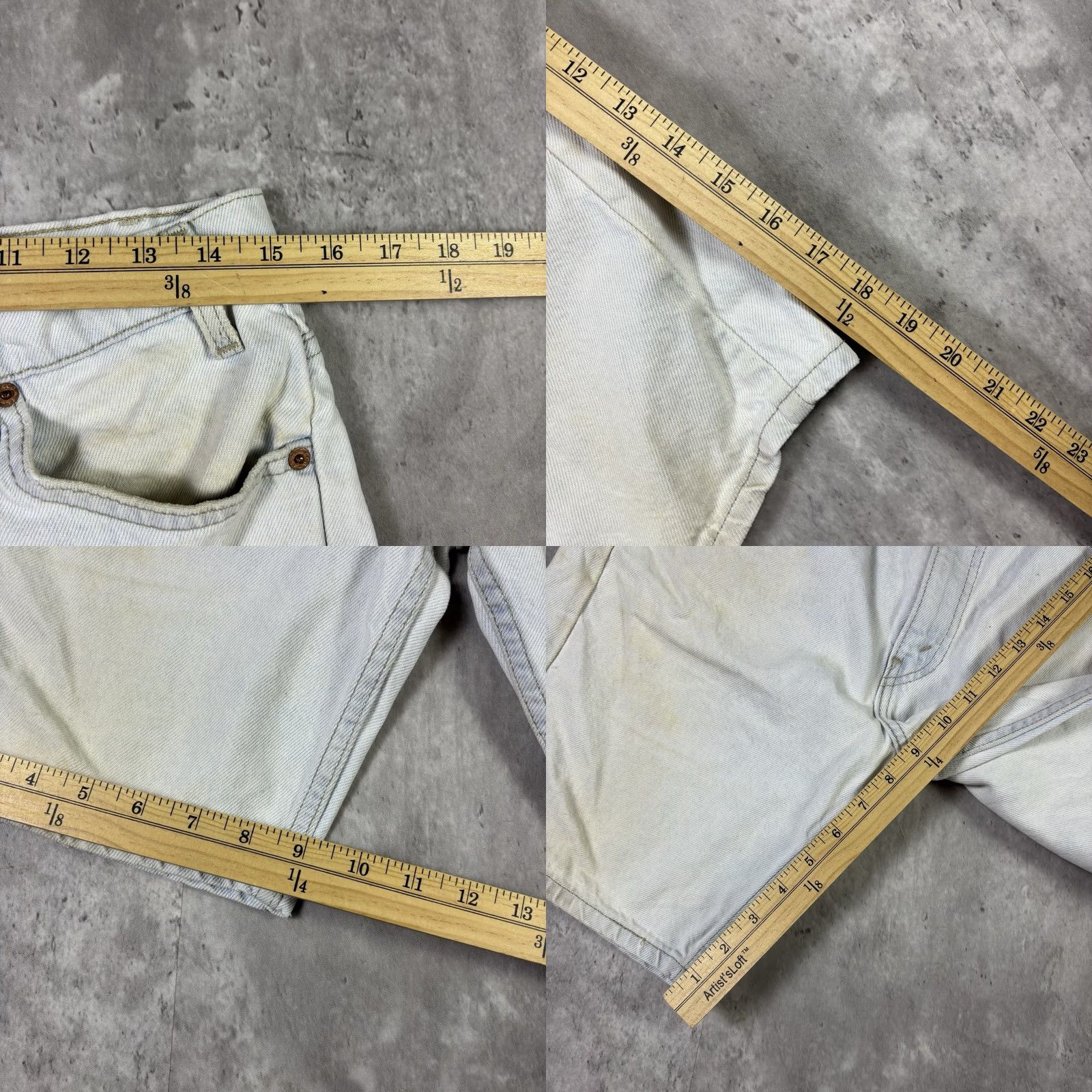 Levi's VINTAGE Levi's 505 Blue Light Wash Bermuda Shorts Mens 30 90s USA Tan Orange Tab Casual Jorts denim Size US 30 / EU 46 - 8 Thumbnail