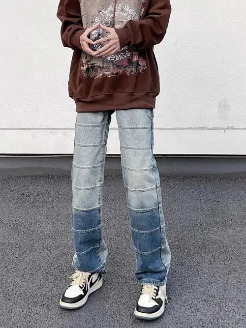 VIBE Vintage washed patchwork contrast jeans Size US 31 - 7 Thumbnail