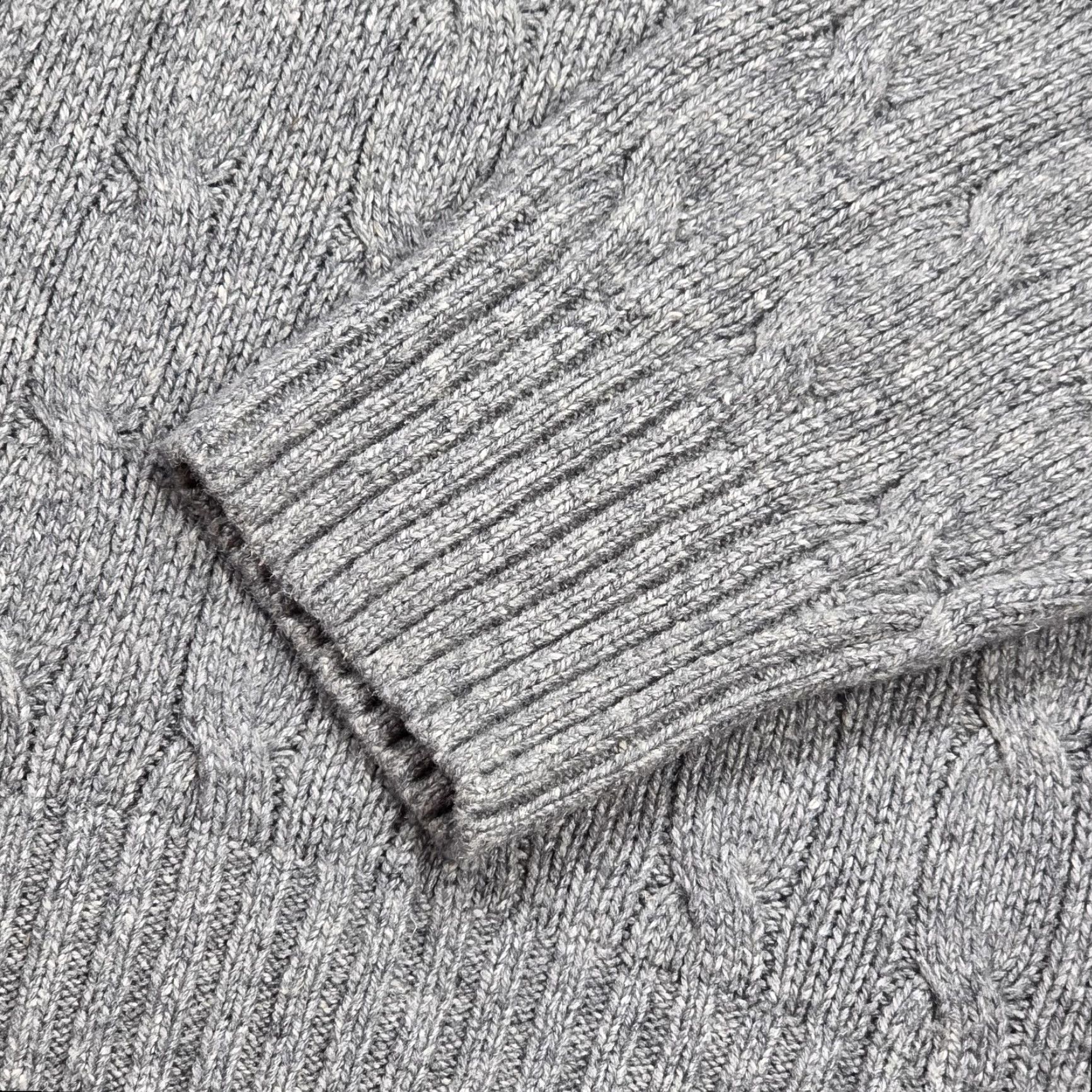 Polo Ralph Lauren VINTAGE Polo Ralph Lauren 100% Silk Sweater Gray Mens XL Cable Knit Blue Pony Size US XL / EU 56 / 4 - 5 Thumbnail